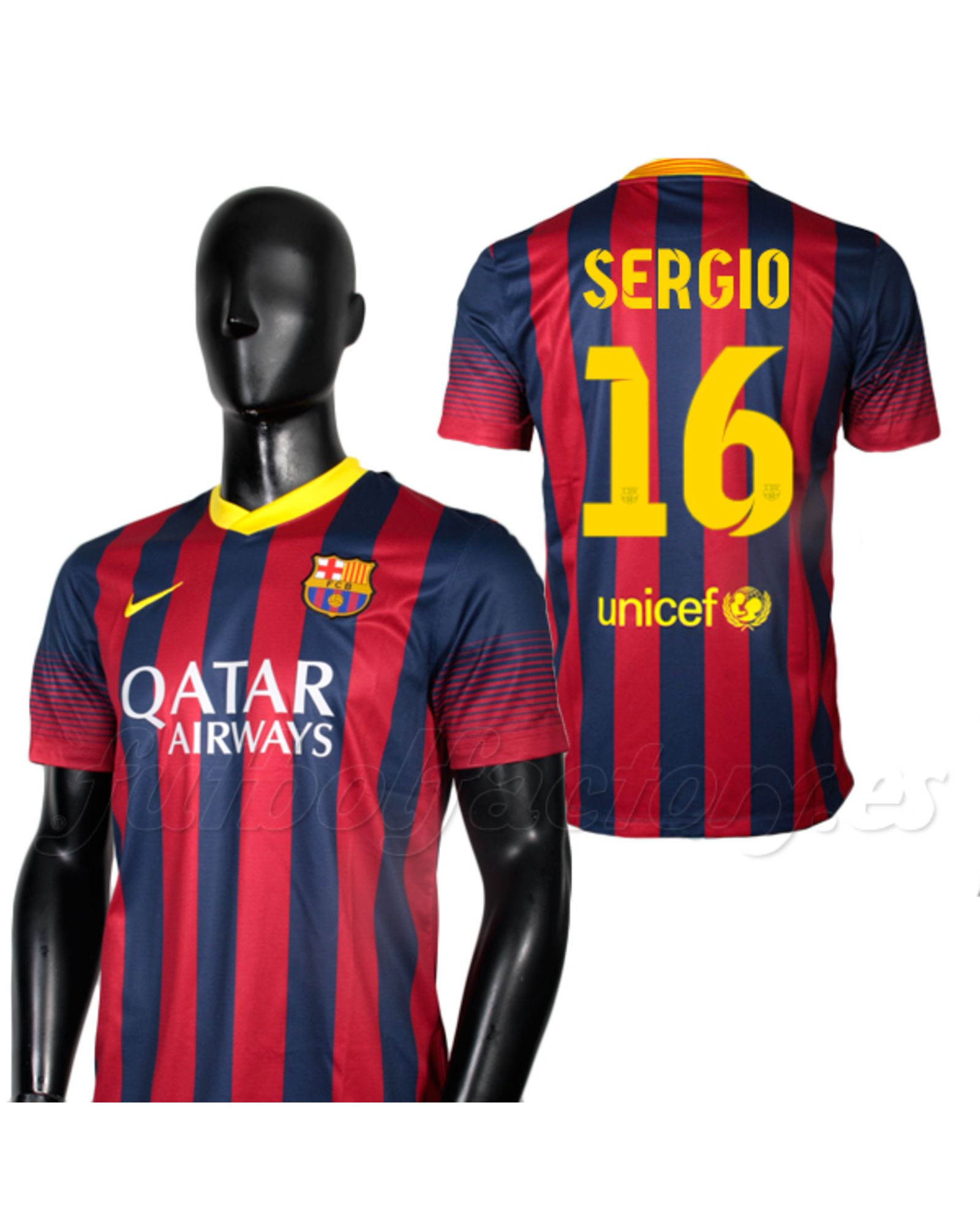 Camiseta FC Barcelona 1ª Sergio 2013/2014 - Fútbol Factory