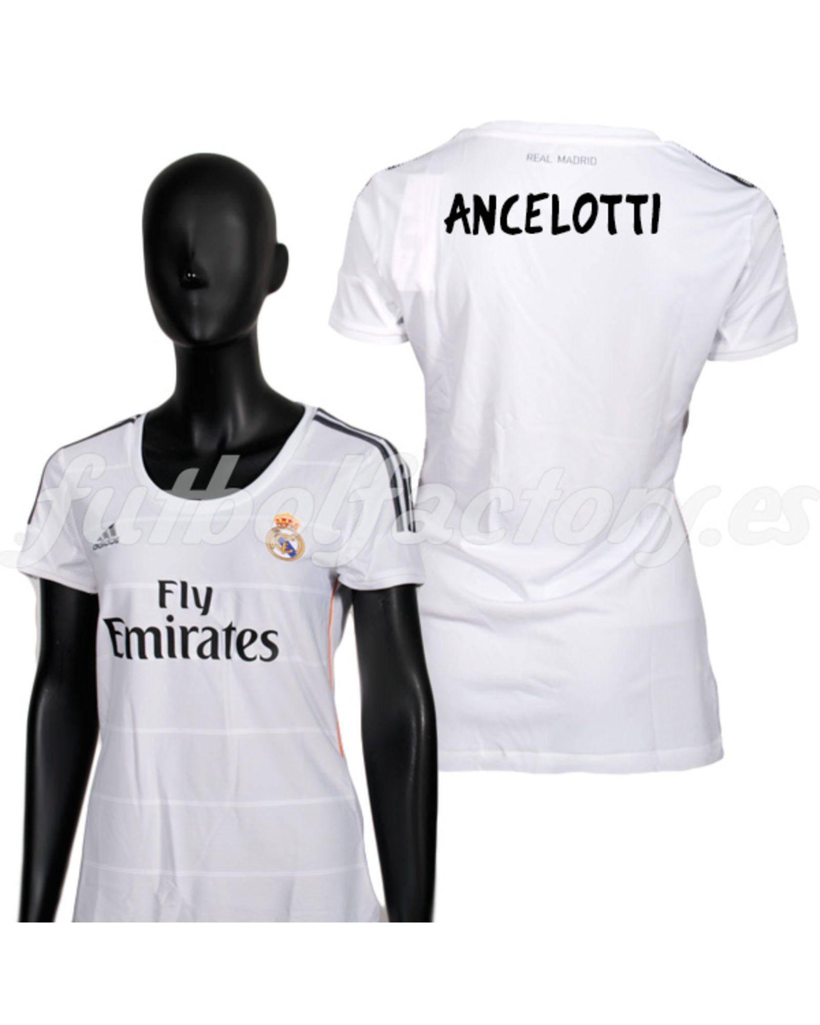 Camiseta Real Madrid Ancelotti 1ª Mujer  2013/2014 - Fútbol Factory