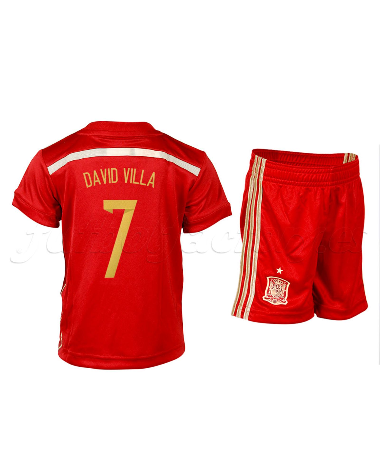 Equipación España 1ª David Villa 2014 bebé - Fútbol Factory