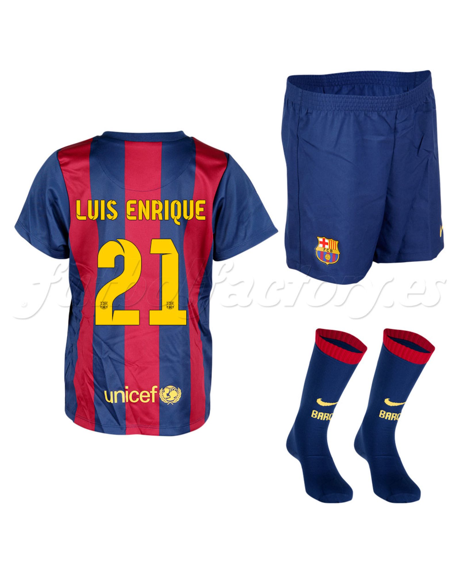 Equipación FC Barcelona Luis Enrique 1ª  Junior 2014/2015 - Fútbol Factory