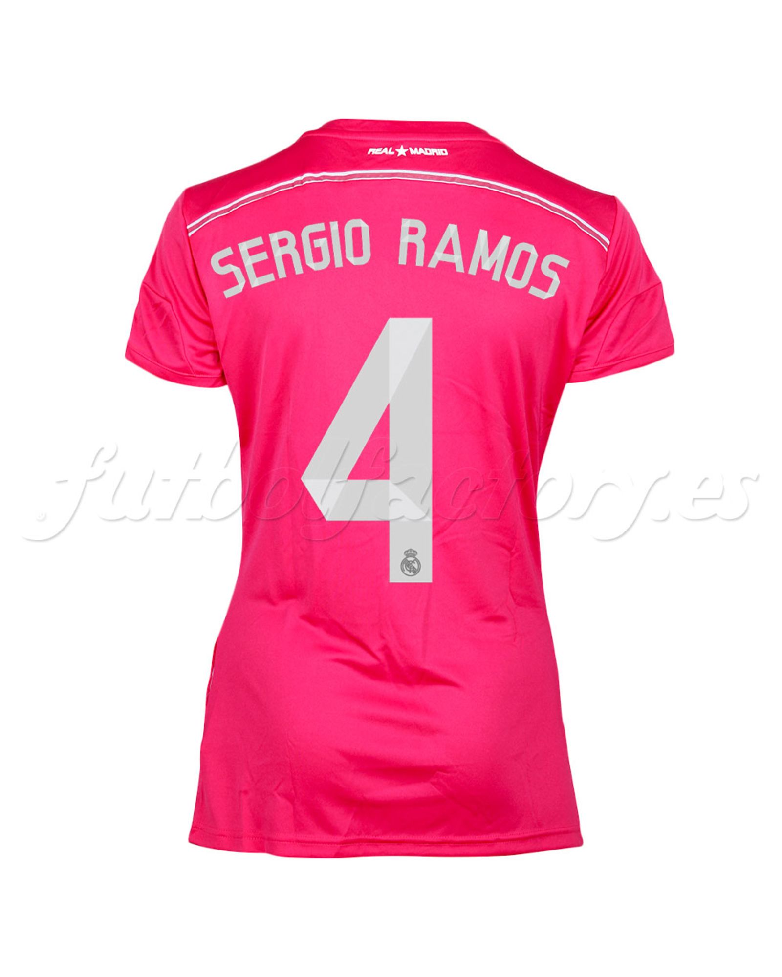 Camiseta Real Madrid Mujer 2ª  Ramos 2014/2015  Rosa - Fútbol Factory