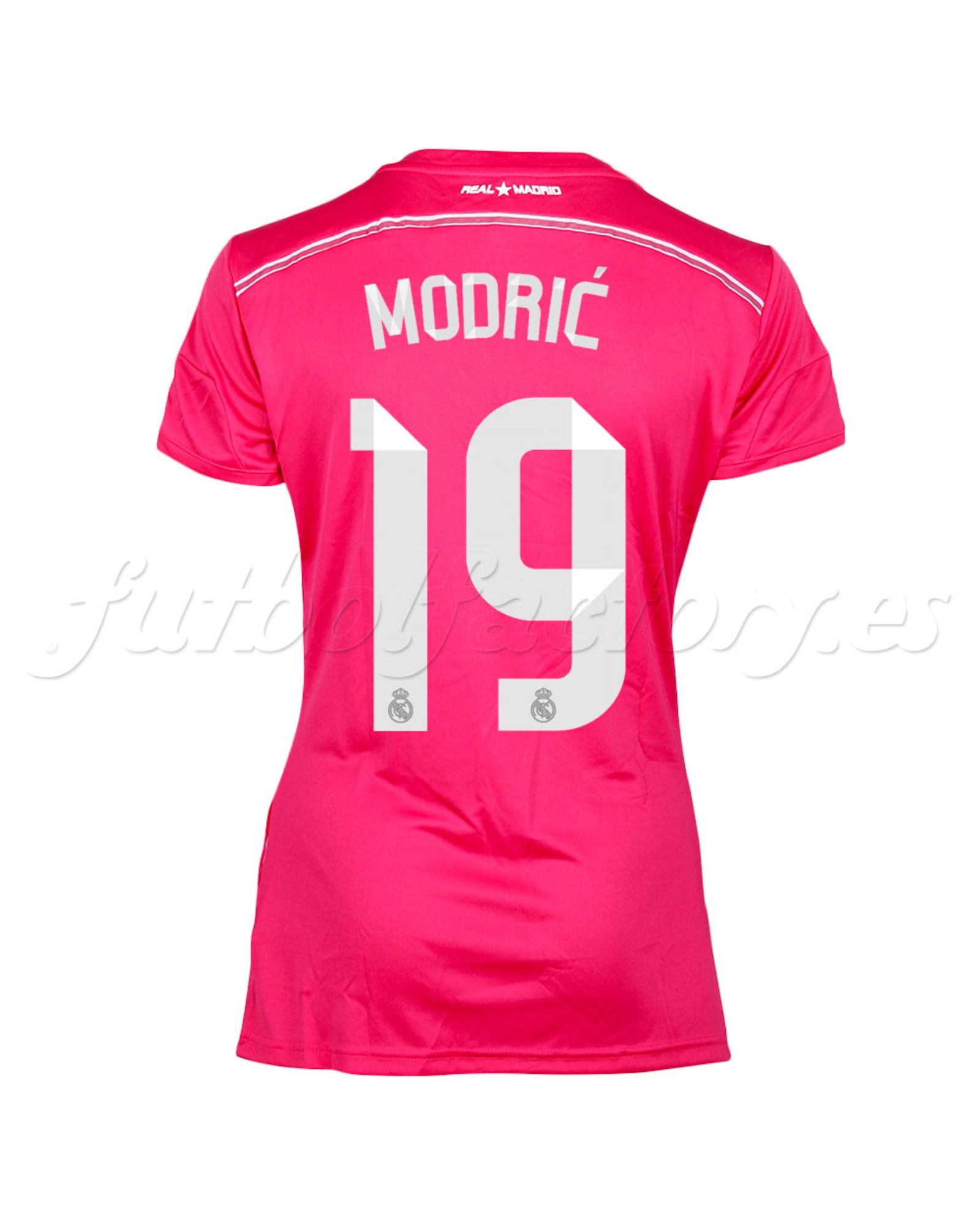 Camiseta Real Madrid Mujer 2ª Modric  2014/2015  Rosa - Fútbol Factory