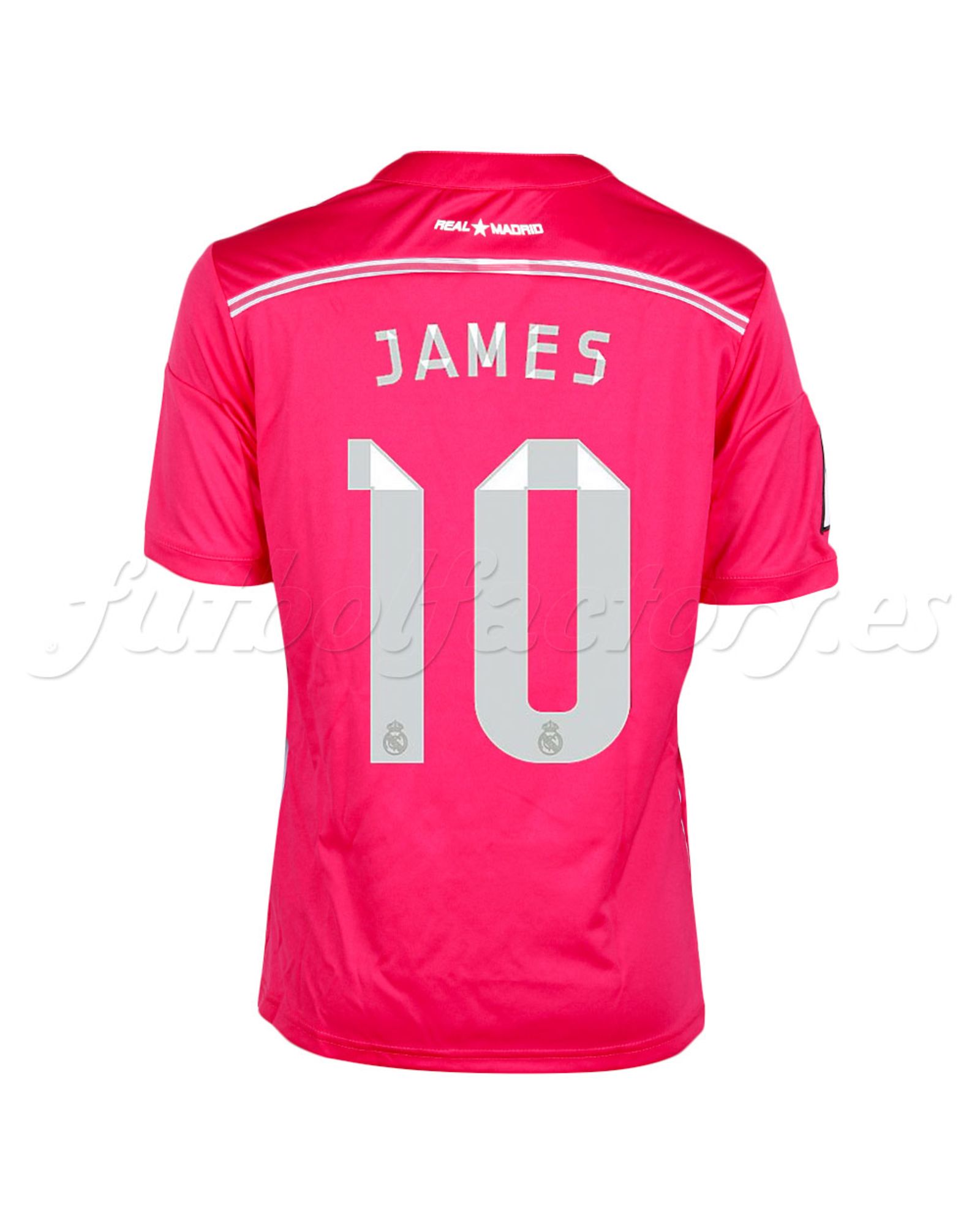 Camiseta Real Madrid 2ª  James 2014/2015 Junior Rosa - Fútbol Factory