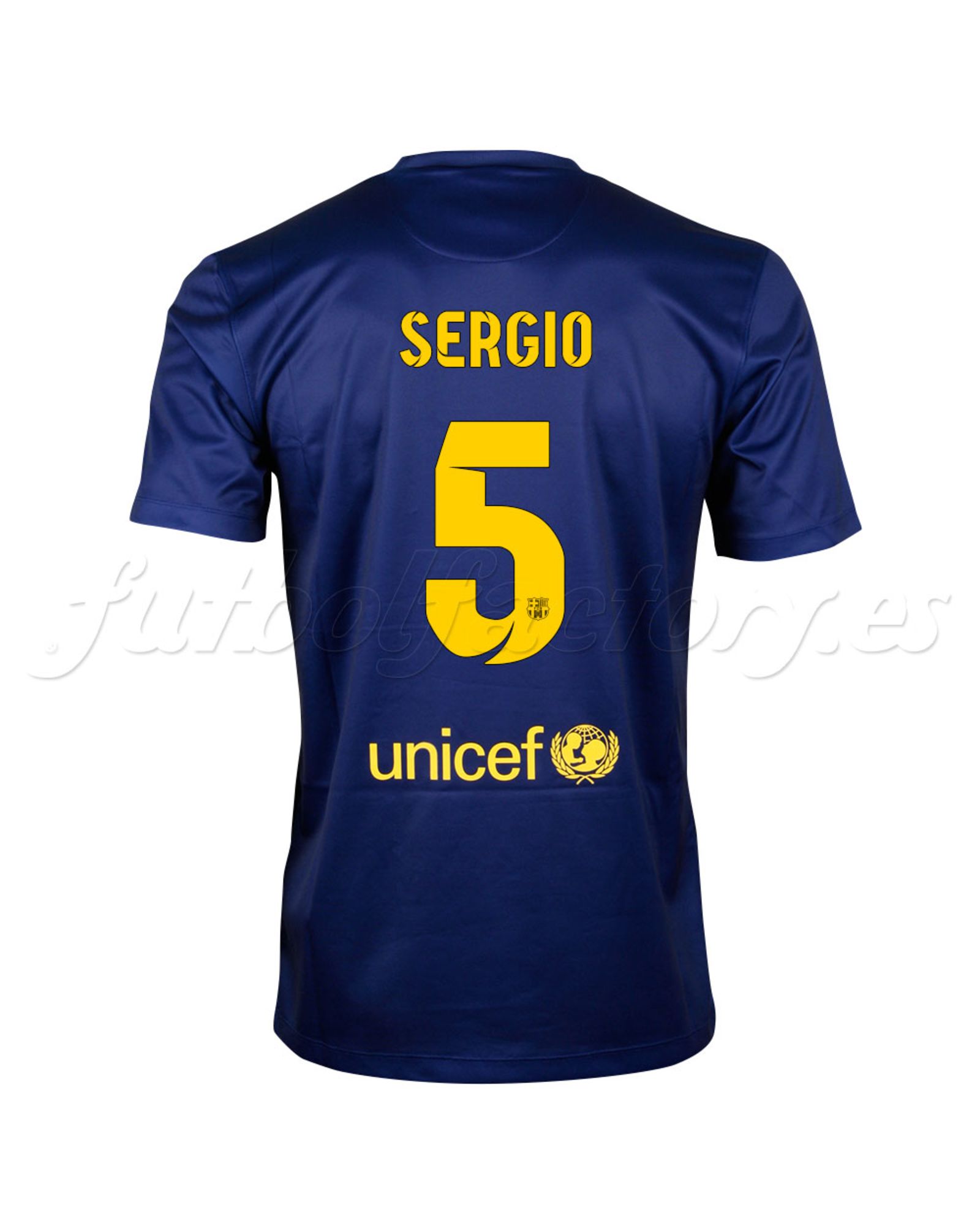 Camiseta FC Barcelona 1ª Sergio Tee 2014/2015 Azul Granate - Fútbol Factory