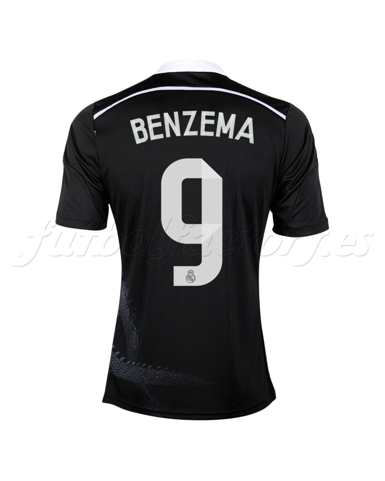 Camiseta Real Madrid 3ª  Benzema 2014/2015  Negro - Fútbol Factory