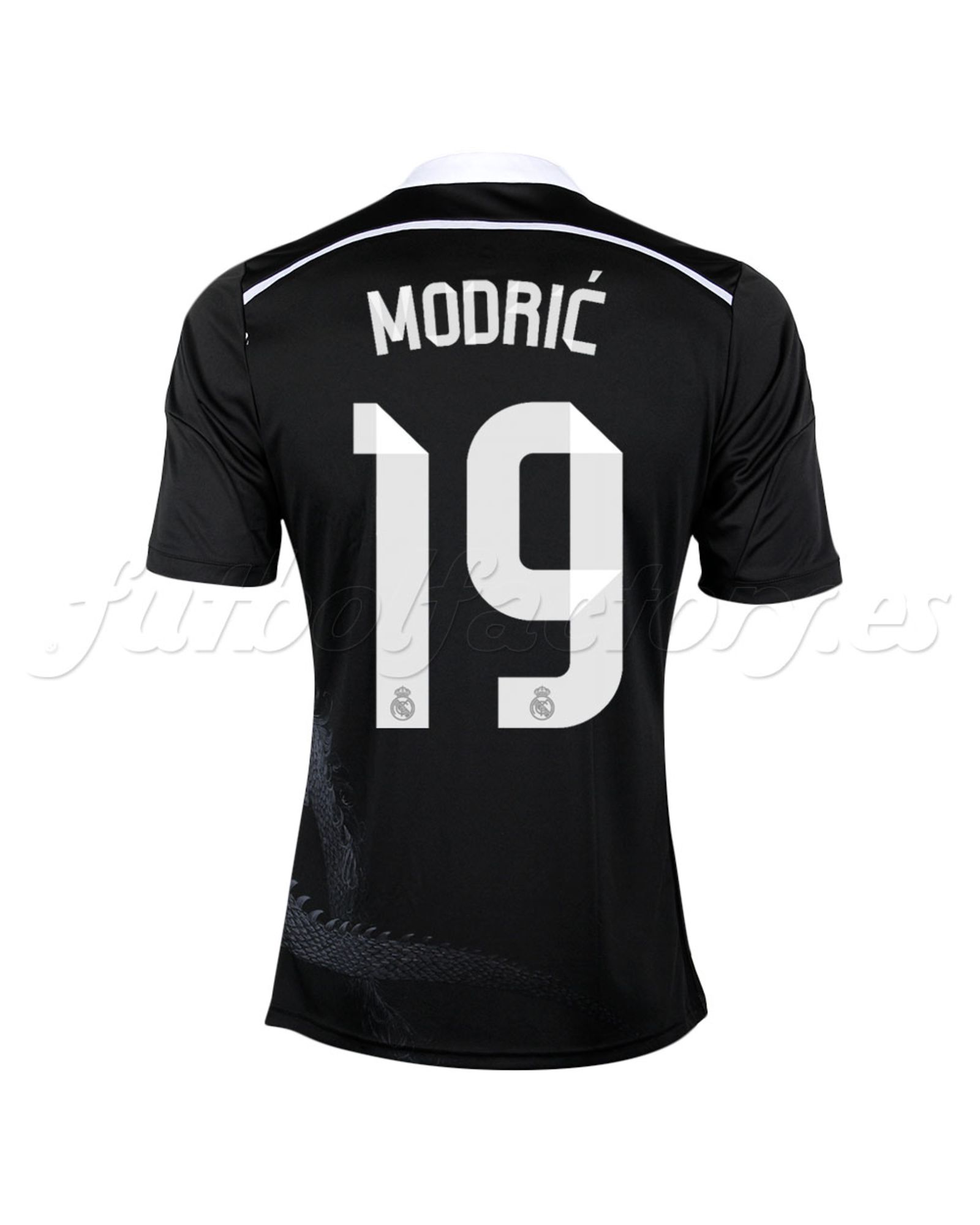 Camiseta Real Madrid 3ª  Modric  2014/2015  Negro - Fútbol Factory