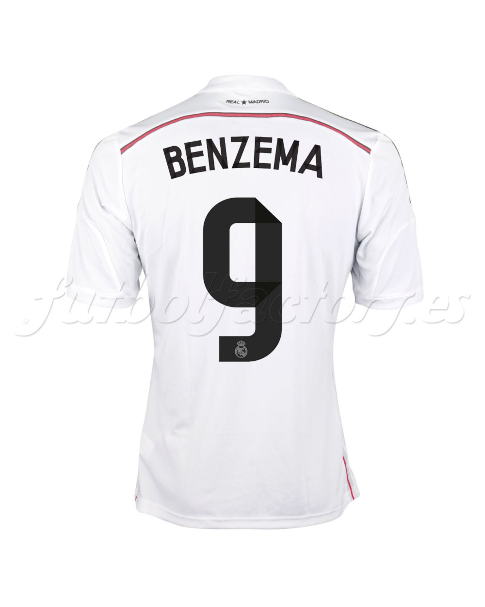 Camiseta Real Madrid Champions 1ª Benzema 2014/2015 Blanco - Fútbol Factory