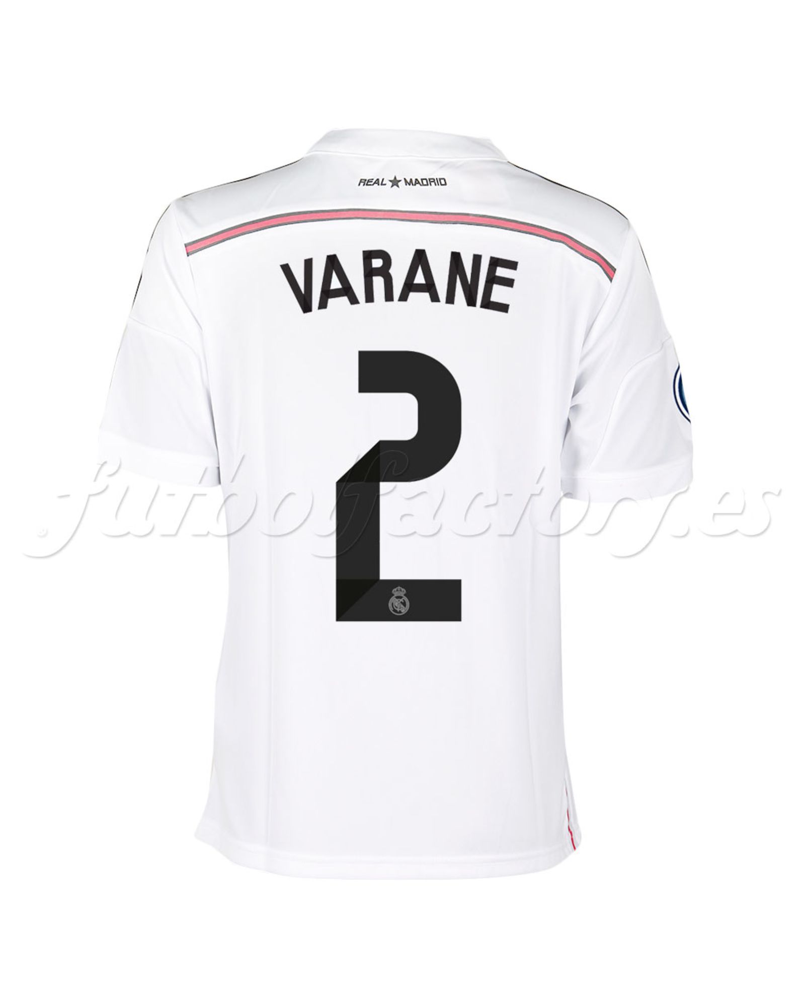 Camiseta Real Madrid Champions 1ª Junior Varane 2014/2015 Blanco - Fútbol Factory