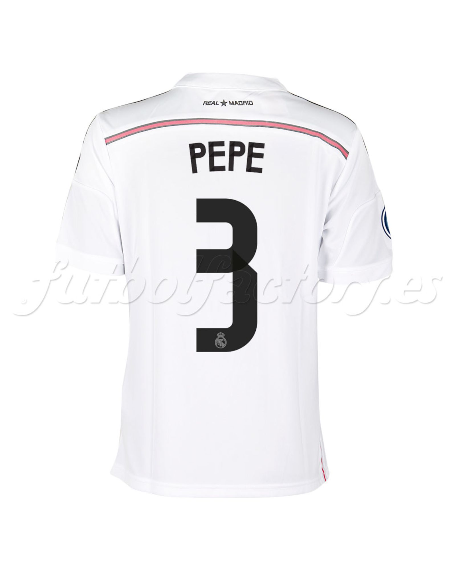 Camiseta Real Madrid Champions 1ª Junior Pepe 2014/2015 Blanco - Fútbol Factory