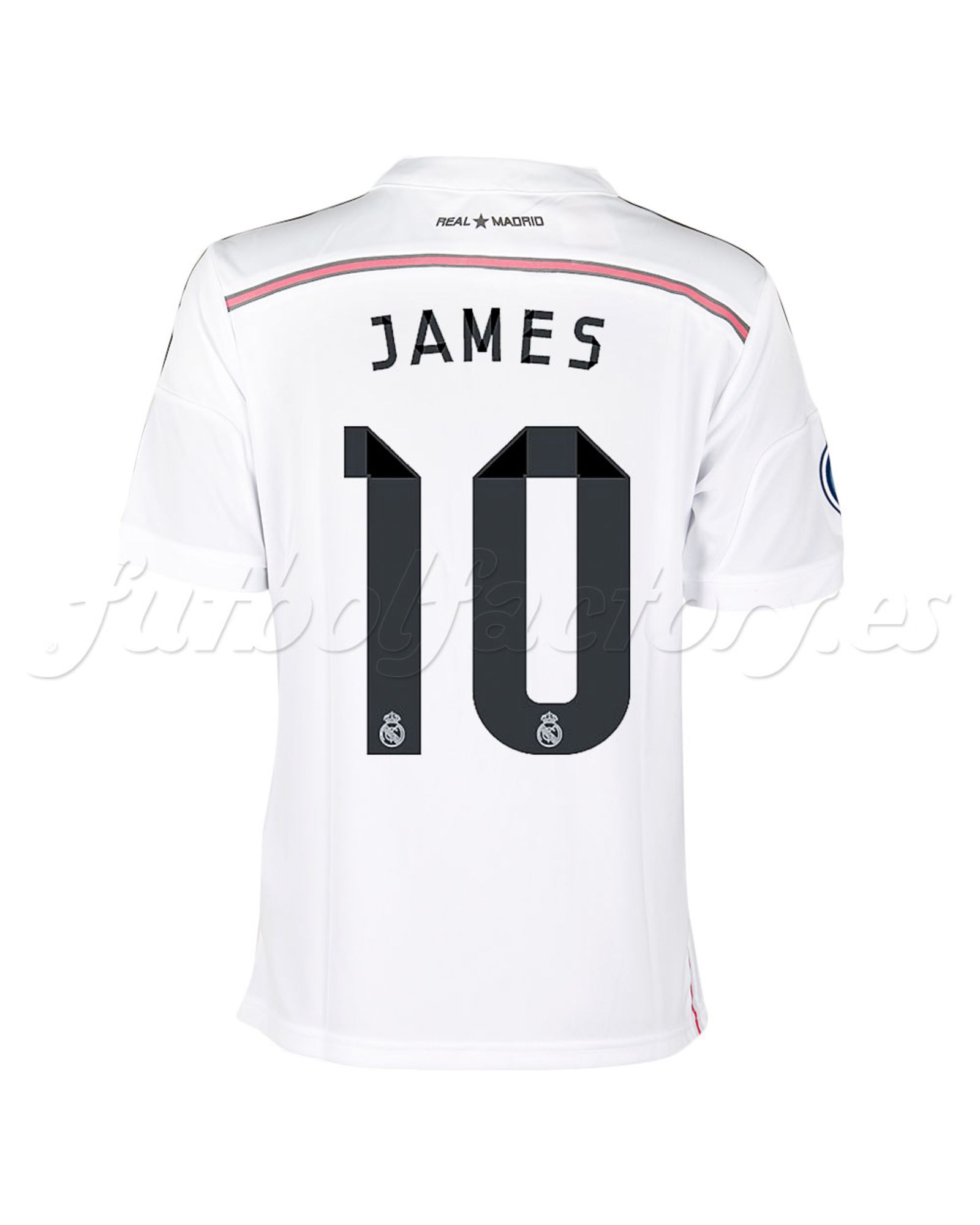 Camiseta Real Madrid Champions 1ª Junior James 2014/2015 Blanco - Fútbol Factory