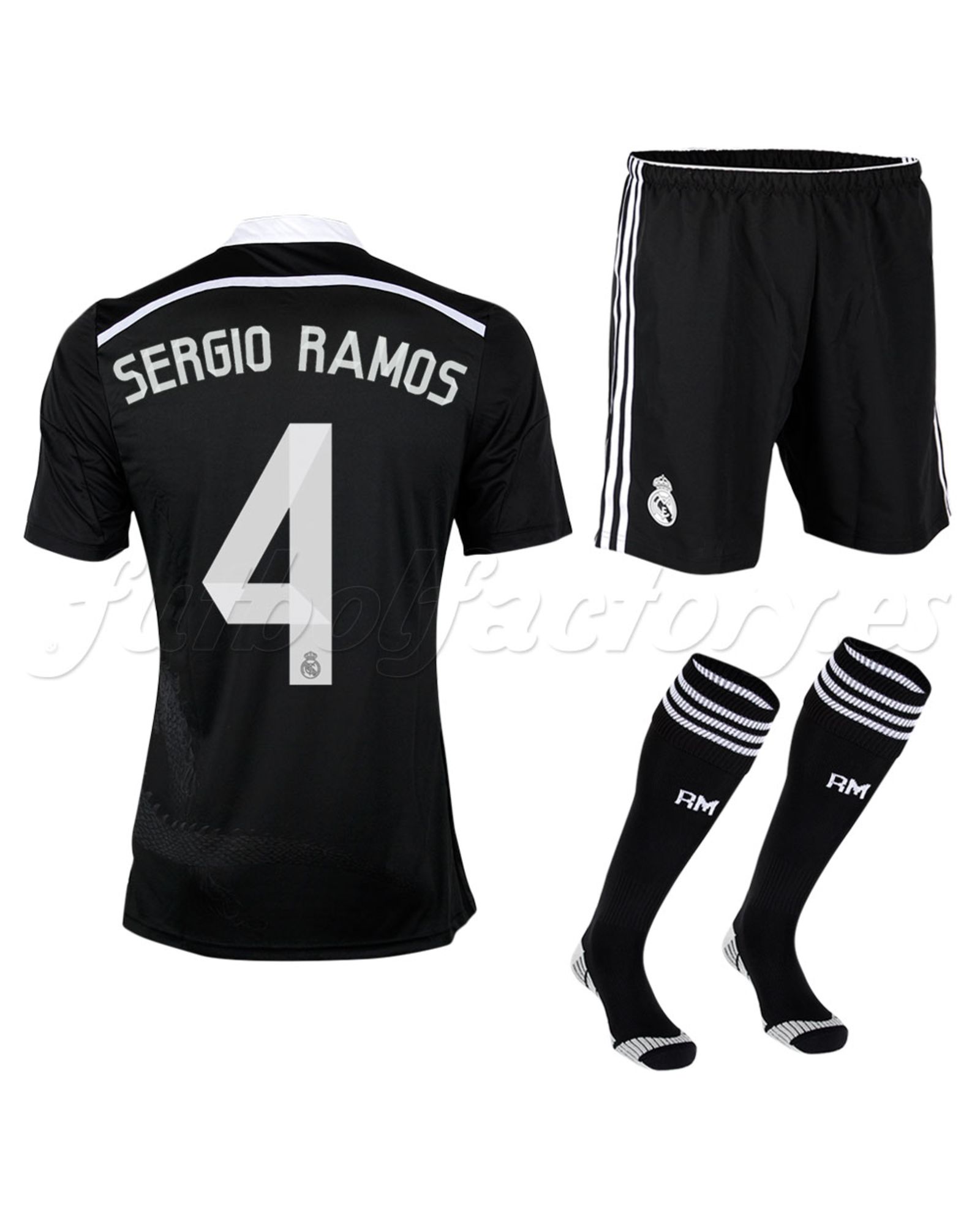 Equipación Real Madrid 3ª Sergio Ramos Adizero 2014/2015 Negro - Fútbol Factory