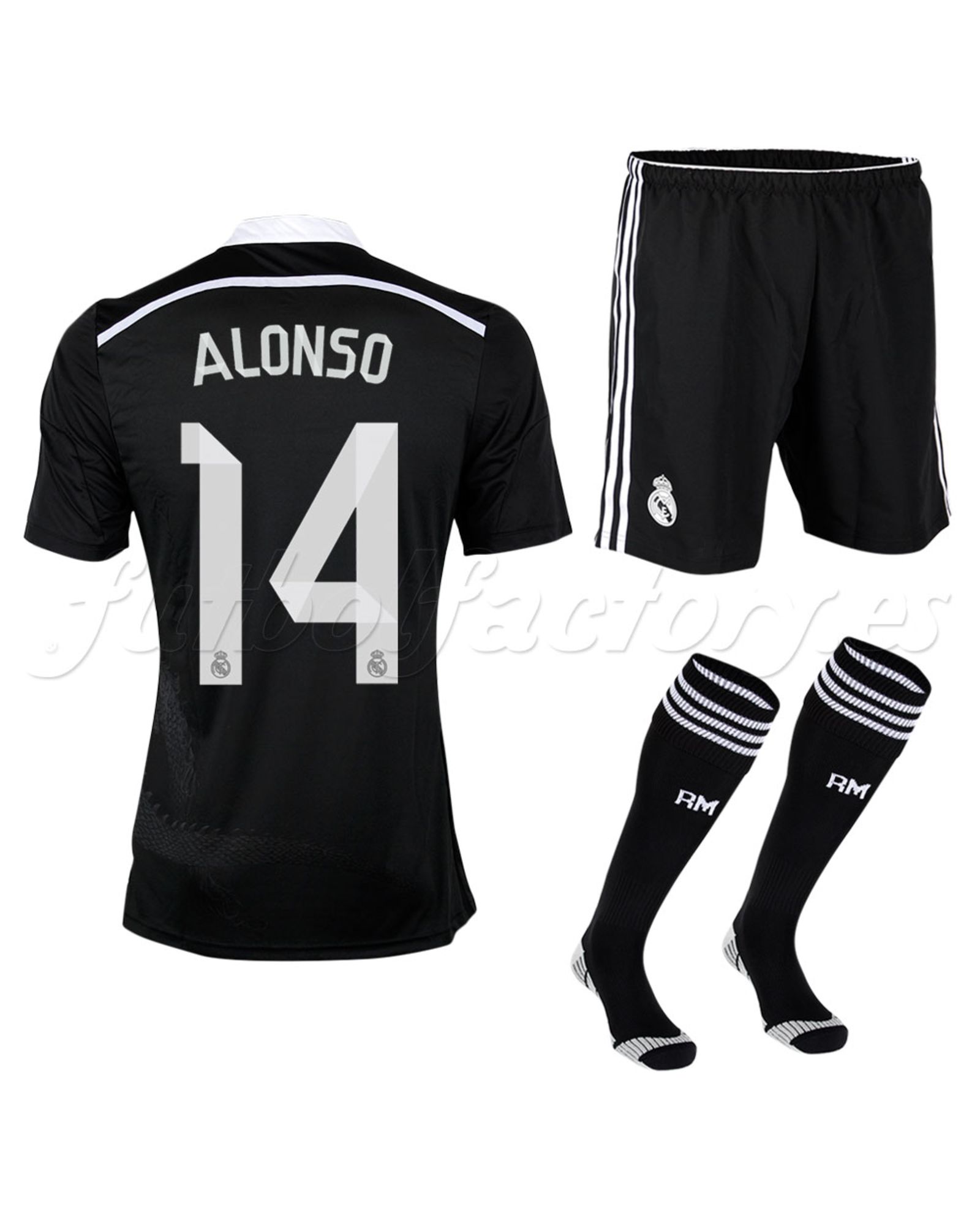 Equipación Real Madrid 3ª Xabi Alonso Adizero 2014/2015 Negro - Fútbol Factory