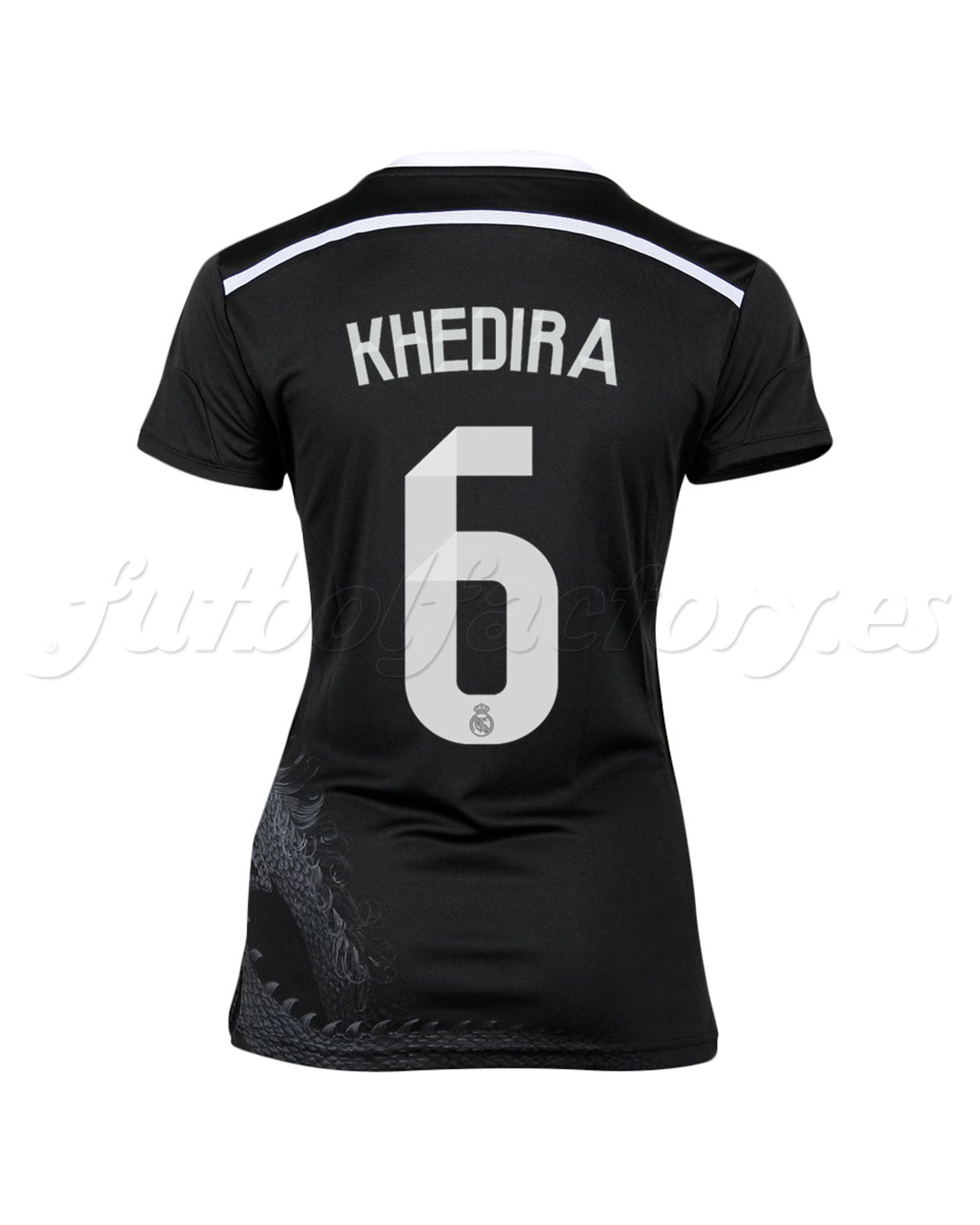 Camiseta Real Madrid 3ª Mujer Khedira 2014/2015 Negro - Fútbol Factory