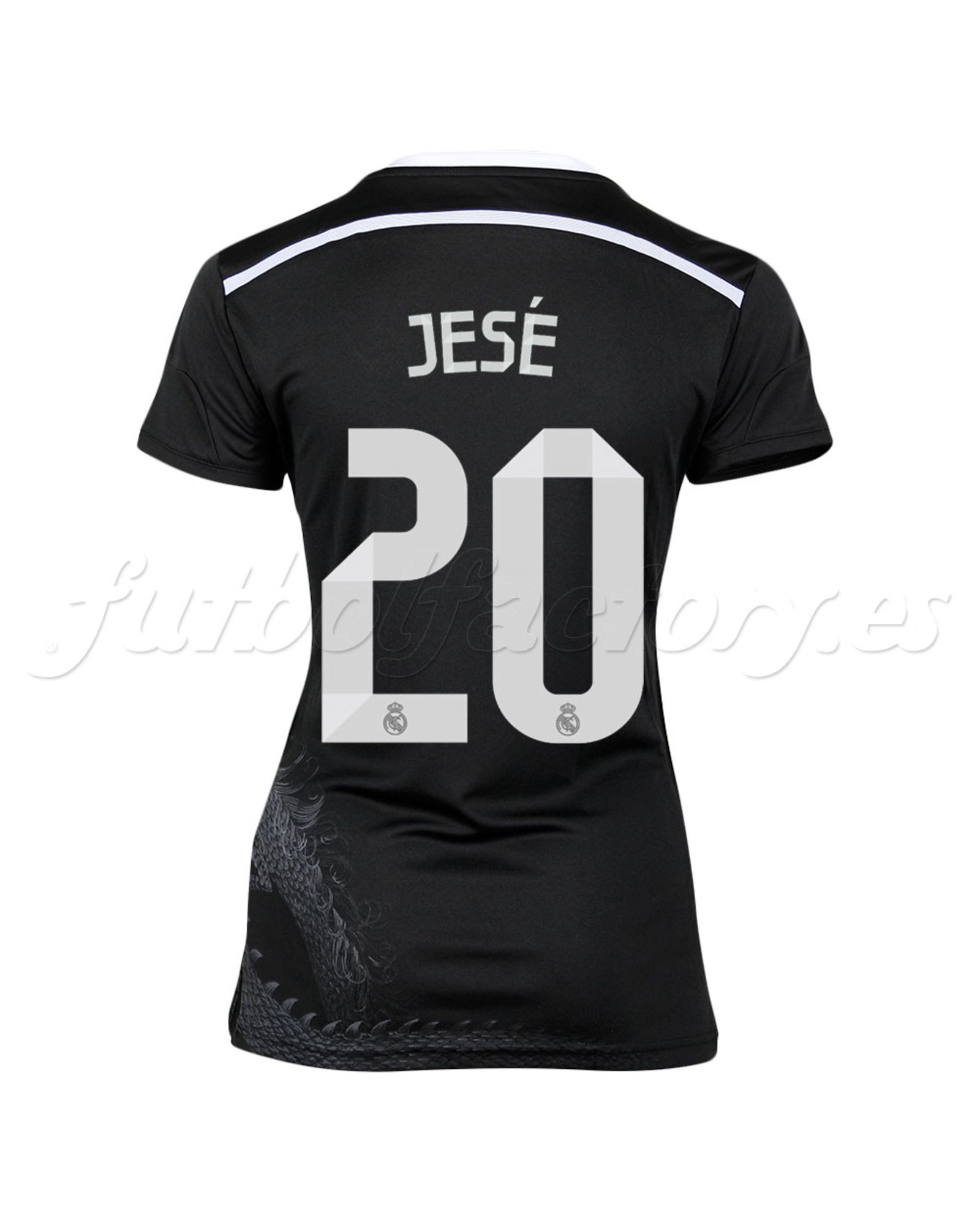 Camiseta Real Madrid 3ª Mujer Jesé 2014/2015 Negro - Fútbol Factory