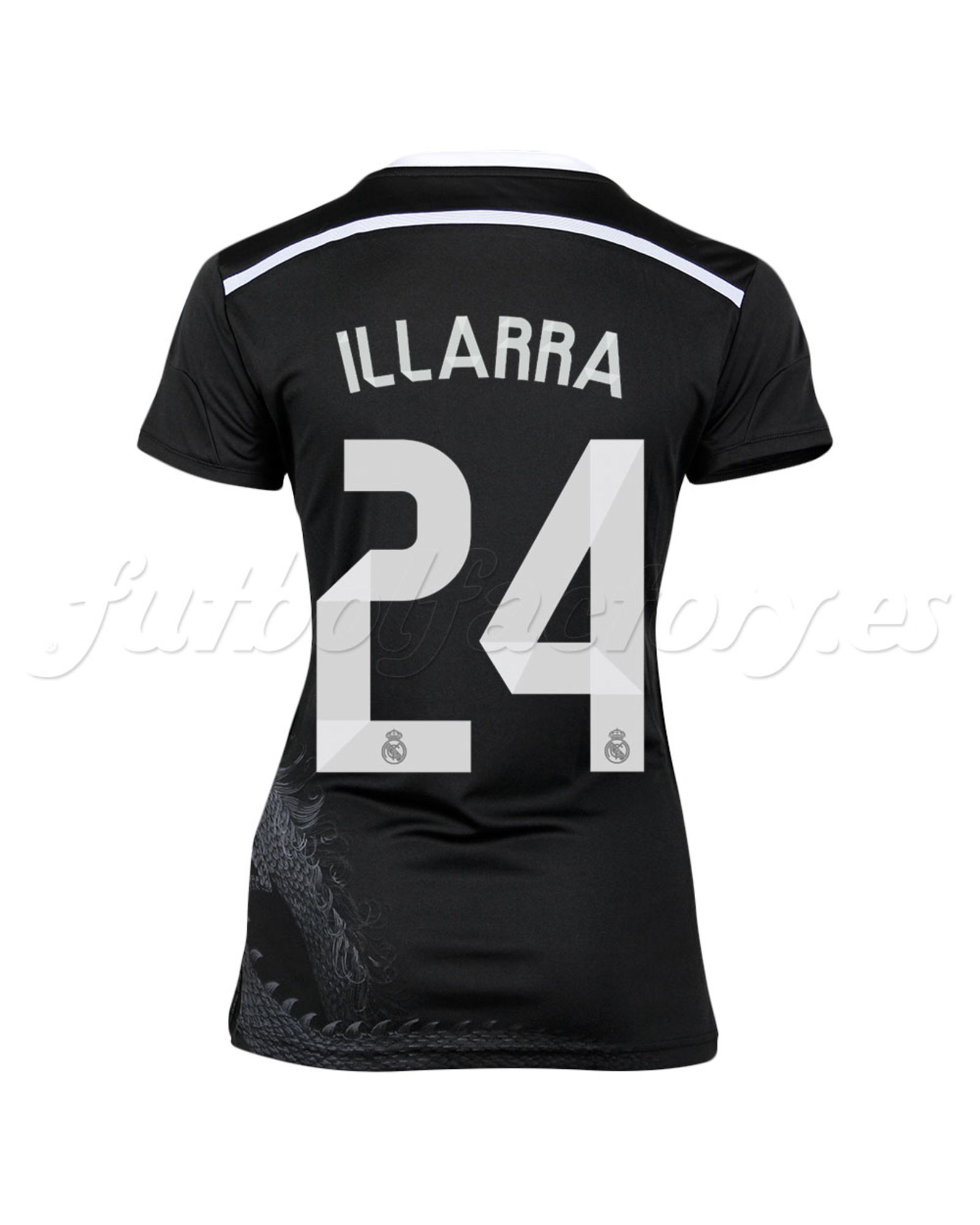 Camiseta Real Madrid 3ª Mujer Illarra 2014/2015 Negro - Fútbol Factory