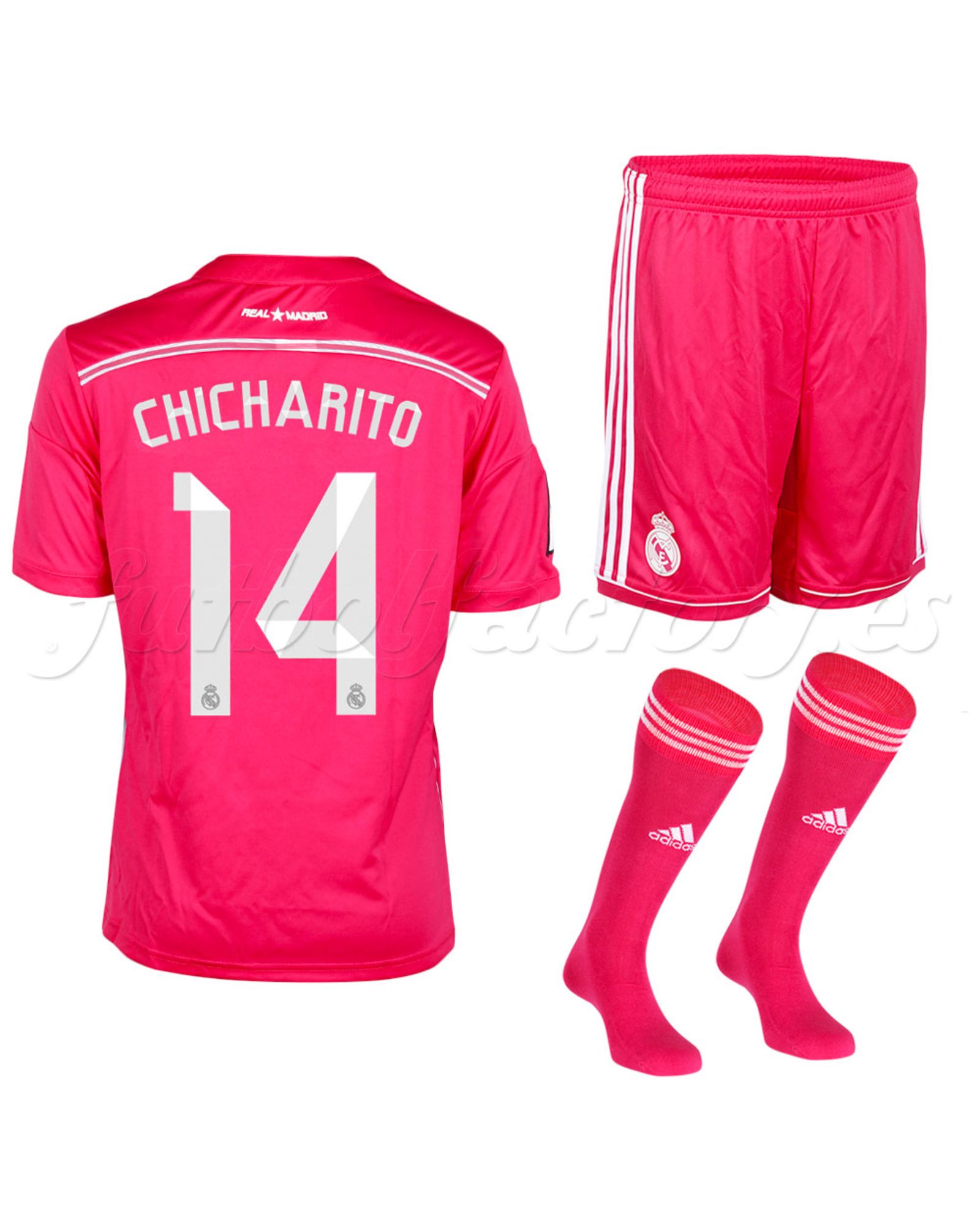 Equipación Real Madrid 2ª Chicharito  2014/2015  Rosa - Fútbol Factory