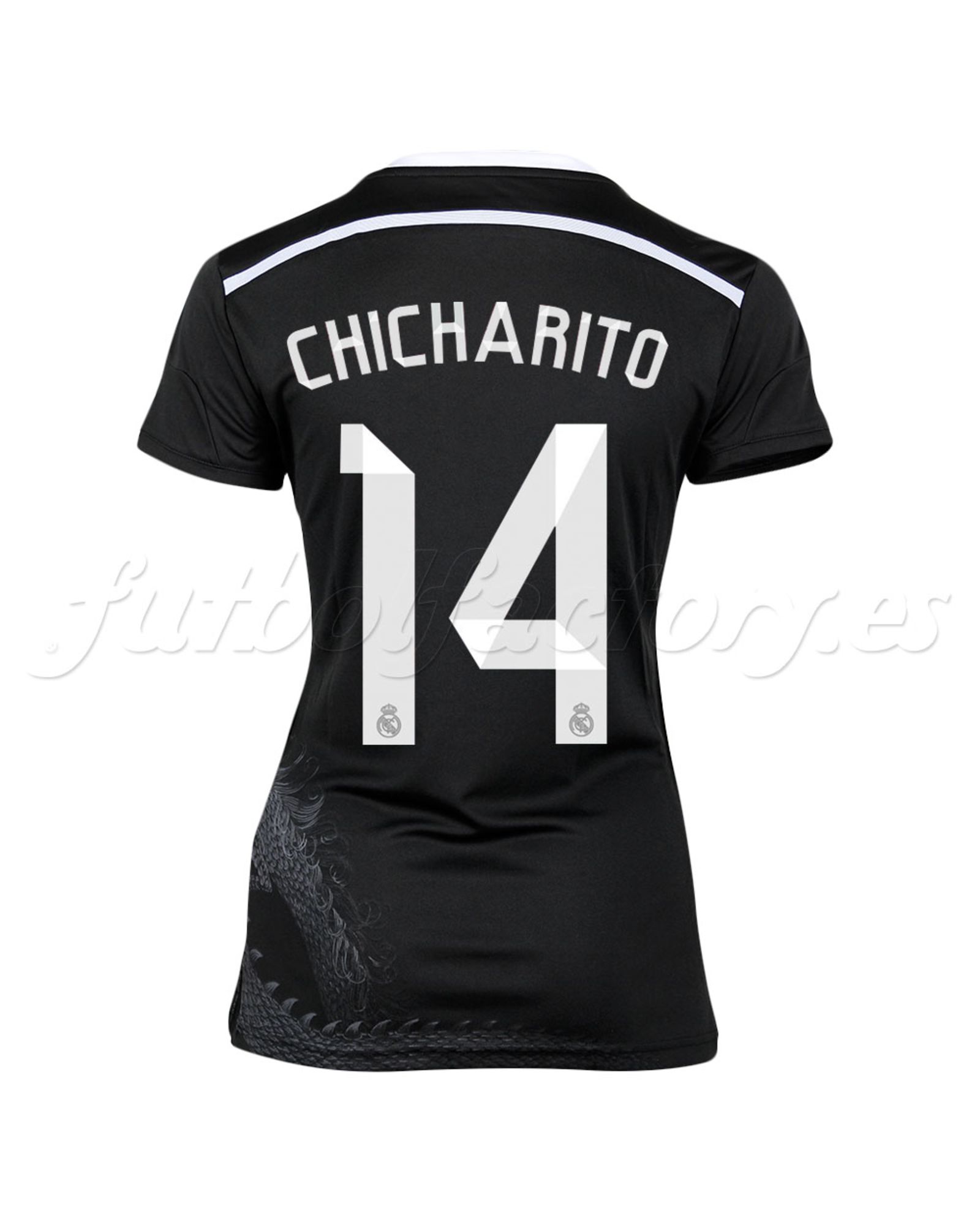 Camiseta Real Madrid 3ª Mujer Chicharito 2014/2015 Negro - Fútbol Factory