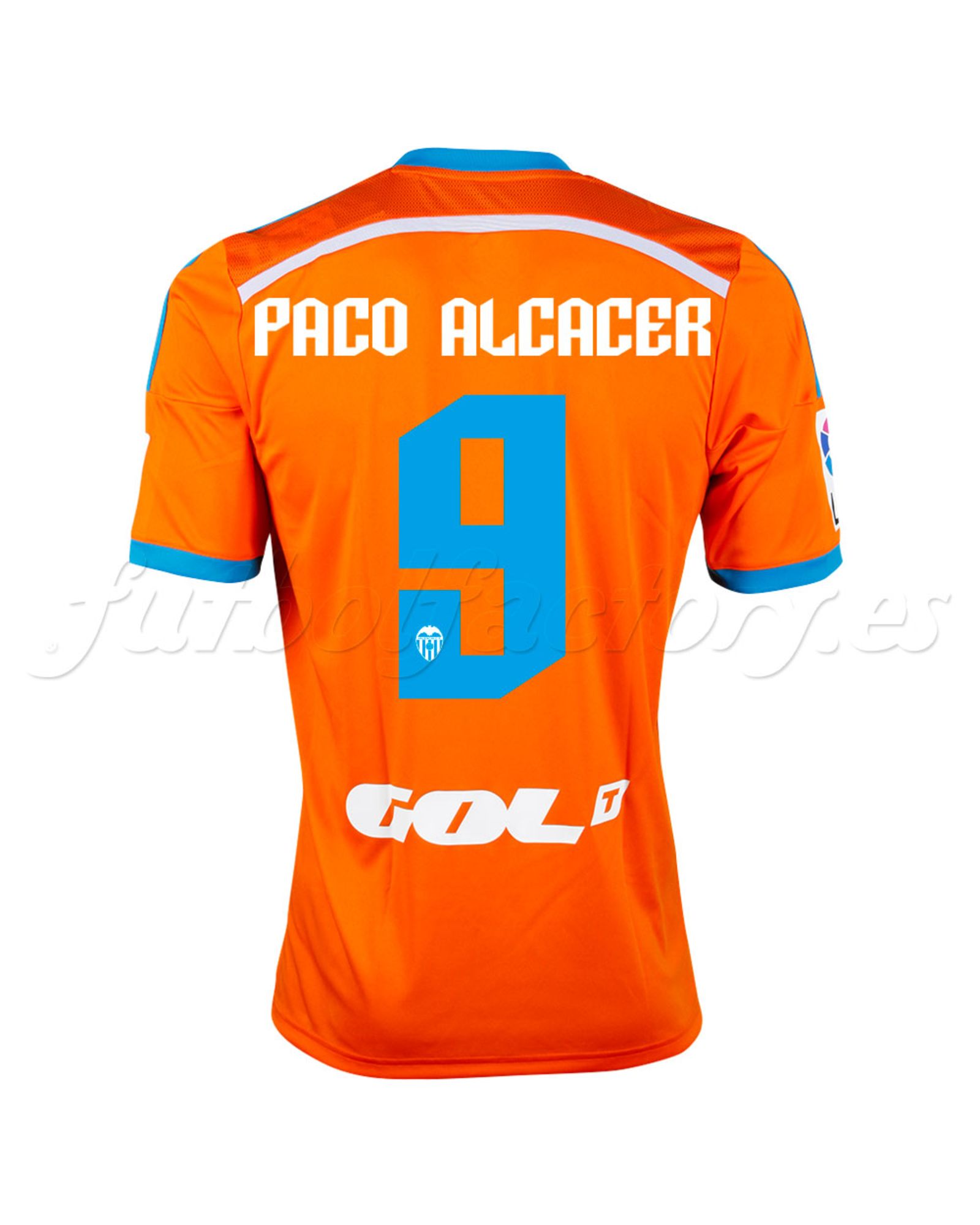 Camiseta Valencia CF 2ª 2014/2015 Paco Alcacer Naranja - Fútbol Factory