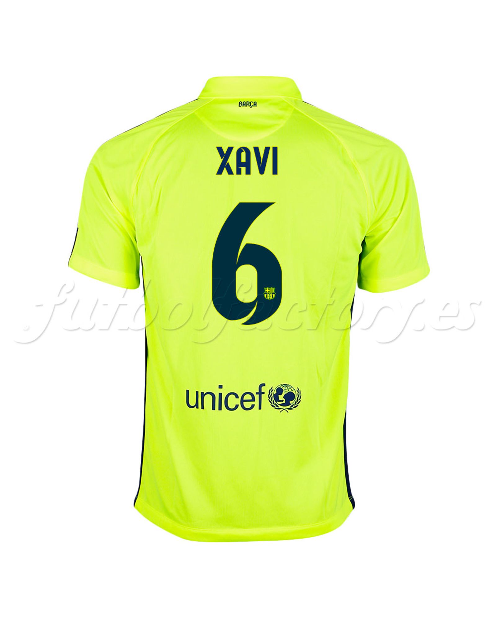 Camiseta FC Barcelona 3ª Flash Xavi 2014/2015 Amarillo - Fútbol Factory