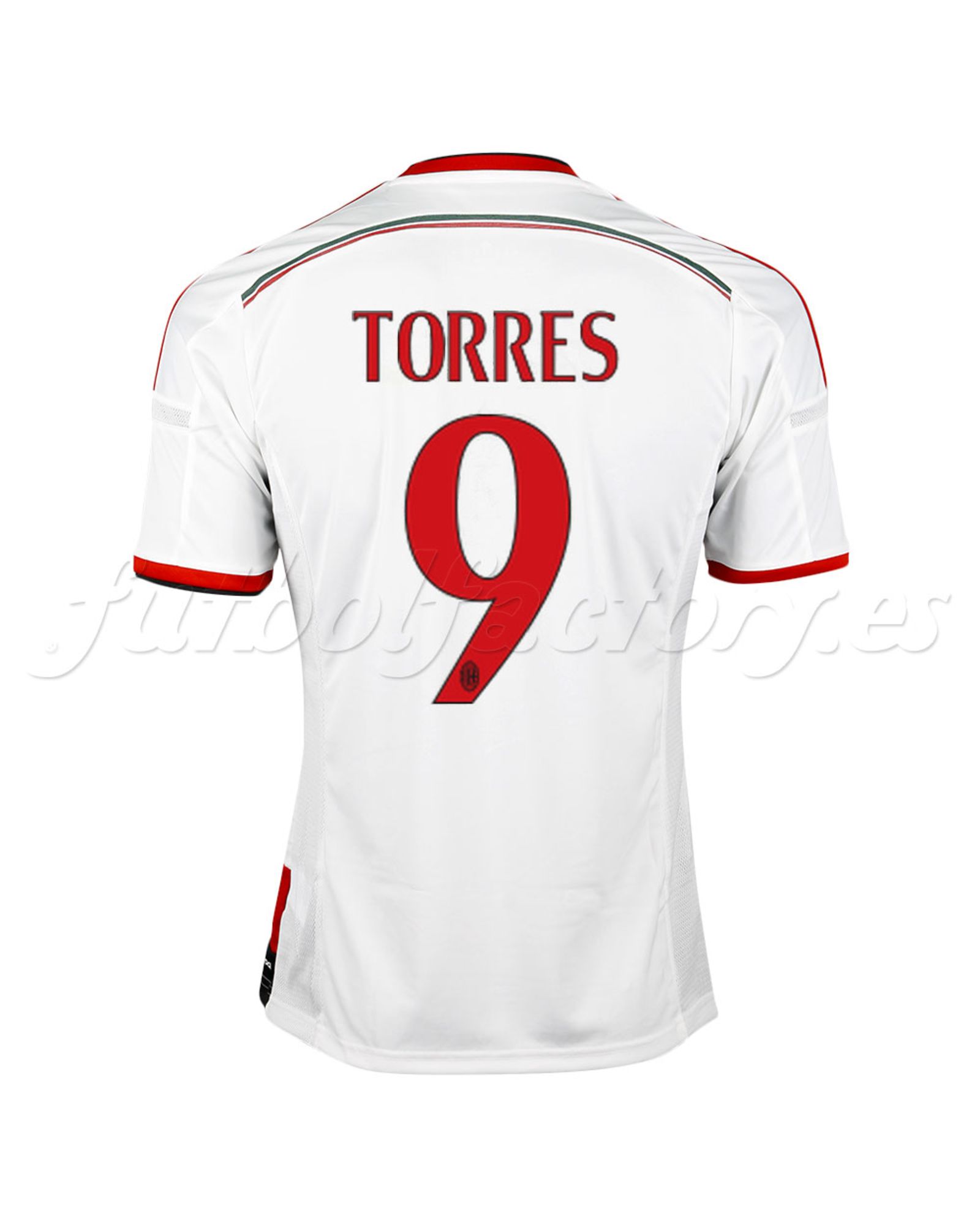 Camiseta AC Milan 2ª Torres 2014/2015 Blanco - Fútbol Factory