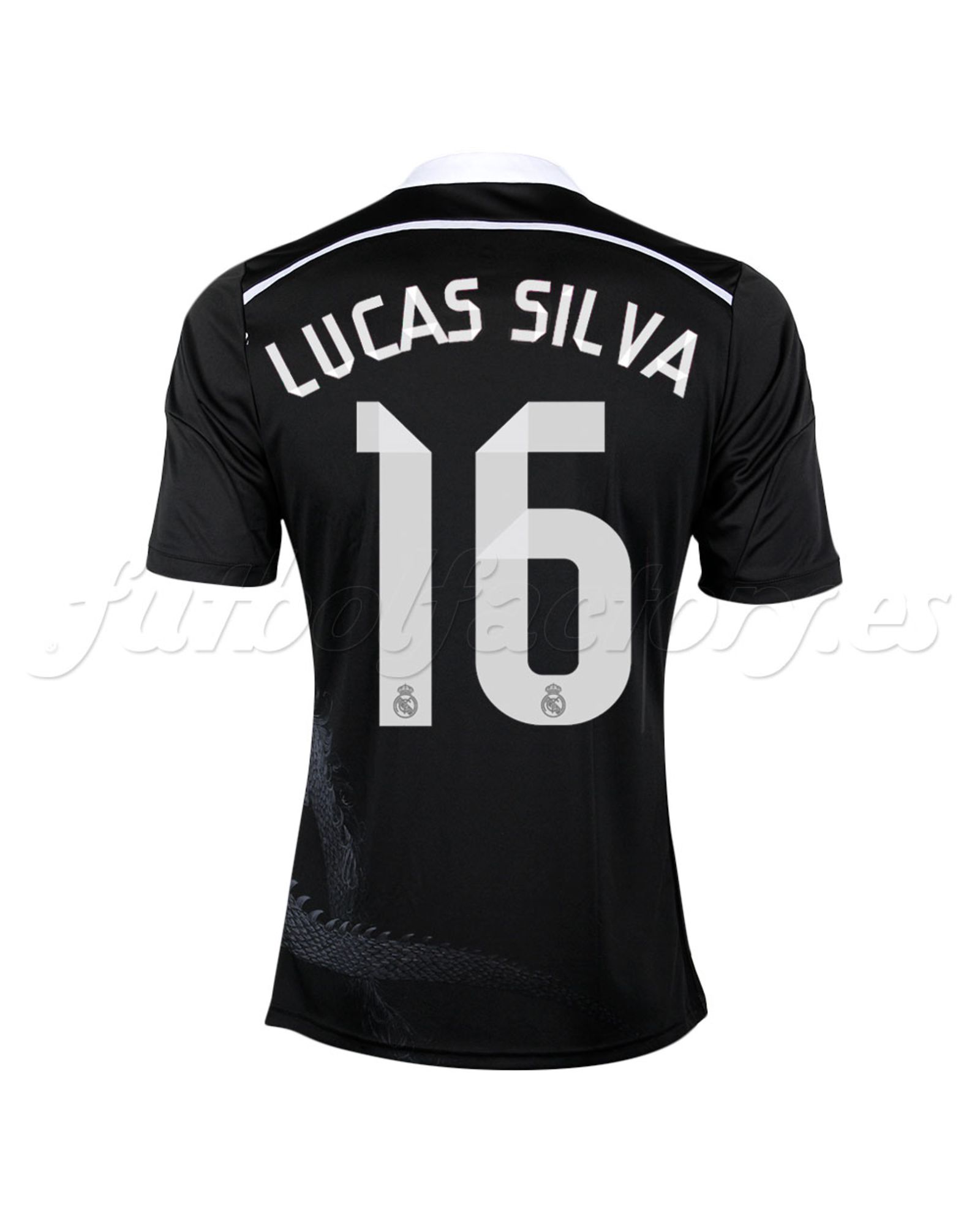 Camiseta Real Madrid 3ª  Lucas Silva 2014/2015  Negro - Fútbol Factory