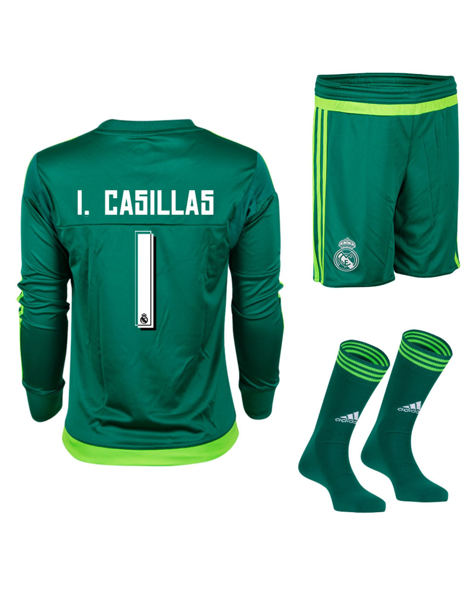 Conjunto 2ª Real Madrid 2015/2016 Casillas Portero Junior - Fútbol Factory