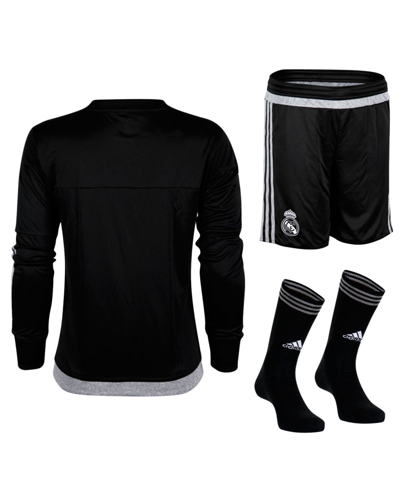 Conjunto 1ª Real Madrid 2015/2016 Portero LFP Junior Negro - Fútbol Factory