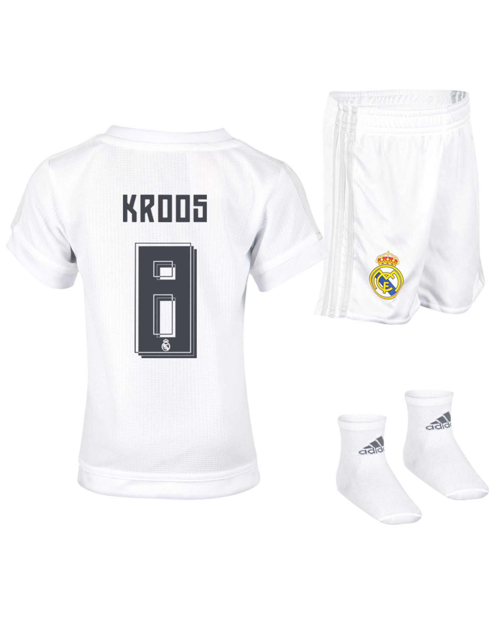 Conjunto 1ª Real Madrid 2015/2016 Kroos Bebé - Fútbol Factory