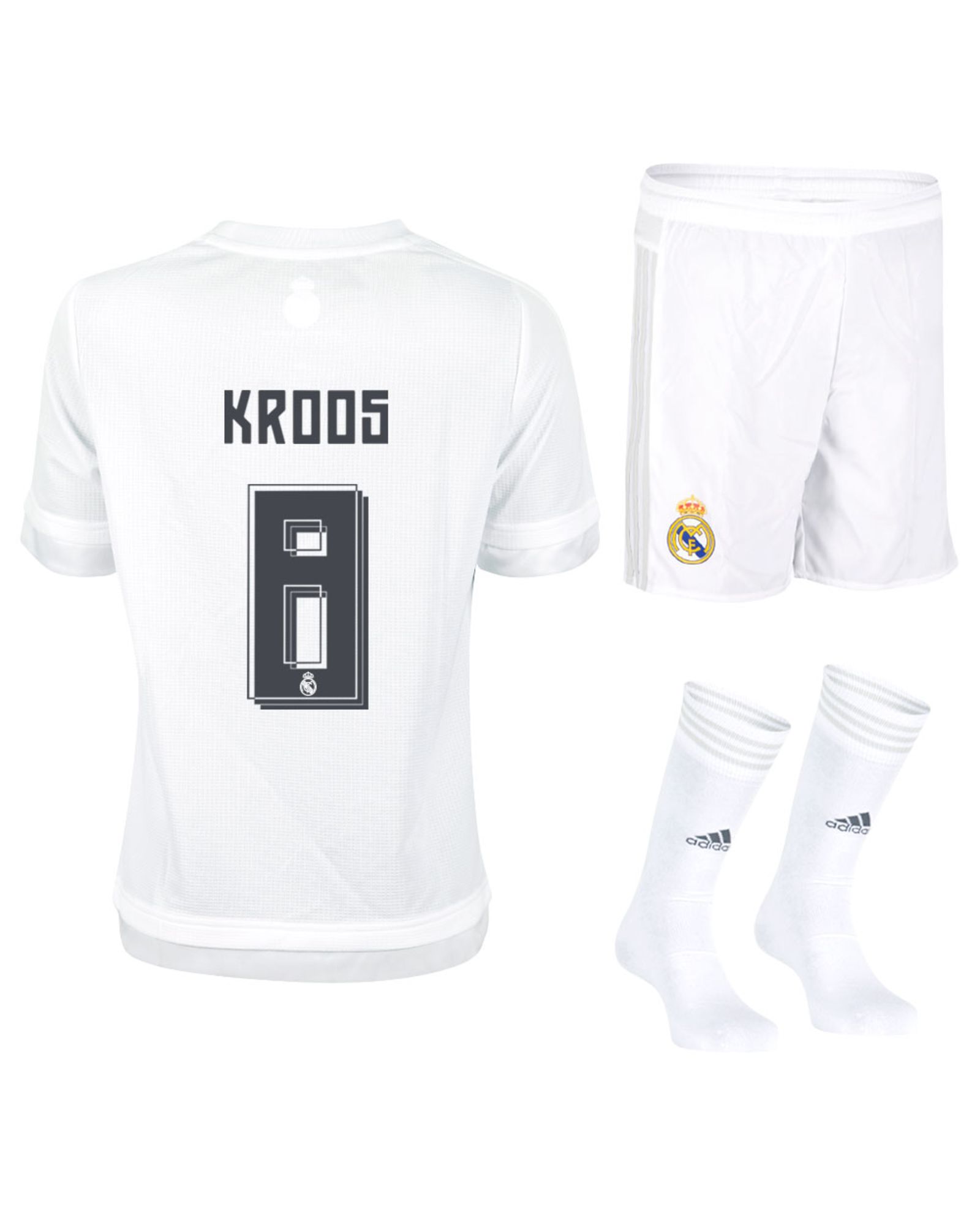 Conjunto 1ª Real Madrid 2015/2016 Kroos Junior - Fútbol Factory