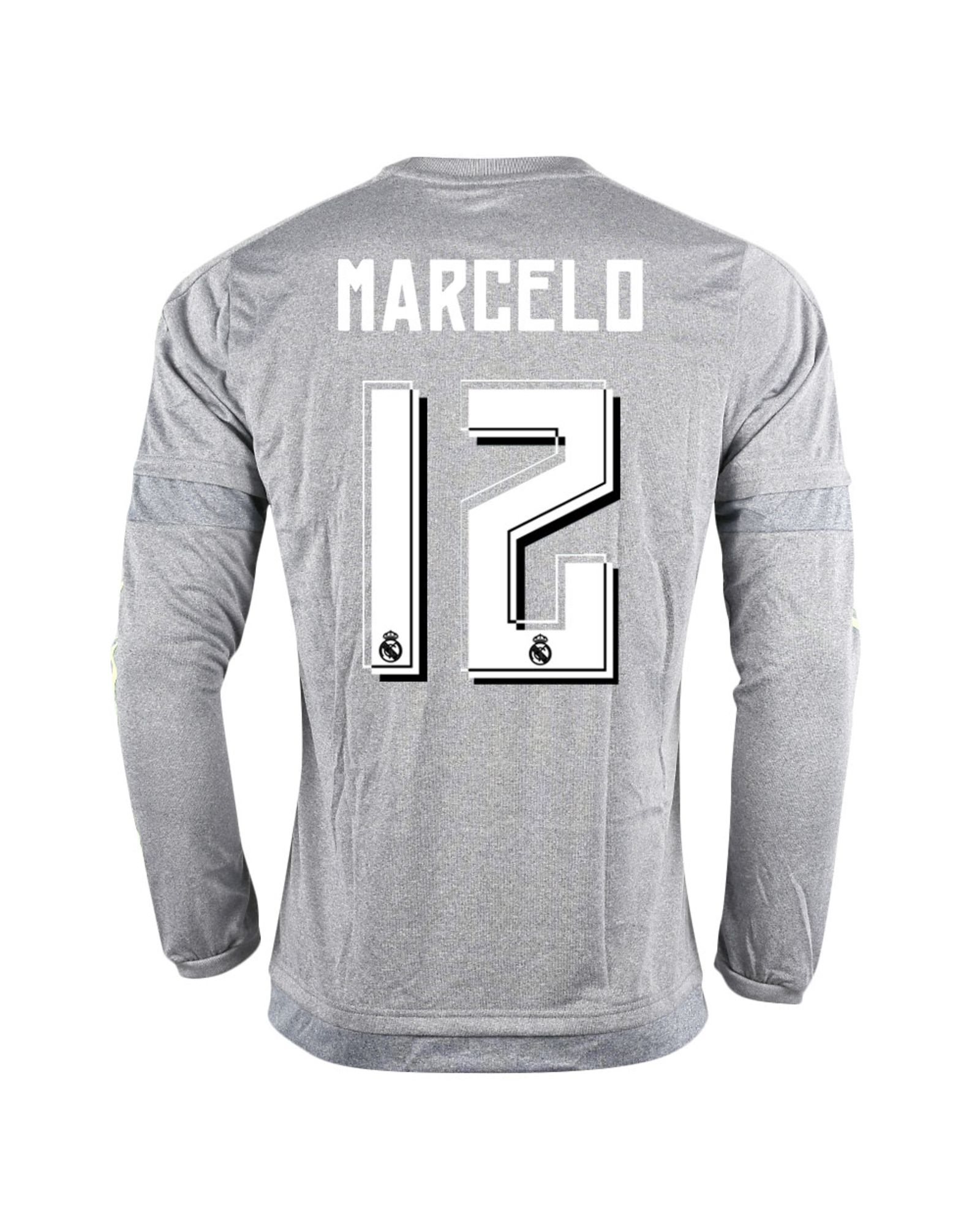 Camiseta 2ª Real Madrid 2015/2016 Marcelo Manga Larga Gris - Fútbol Factory