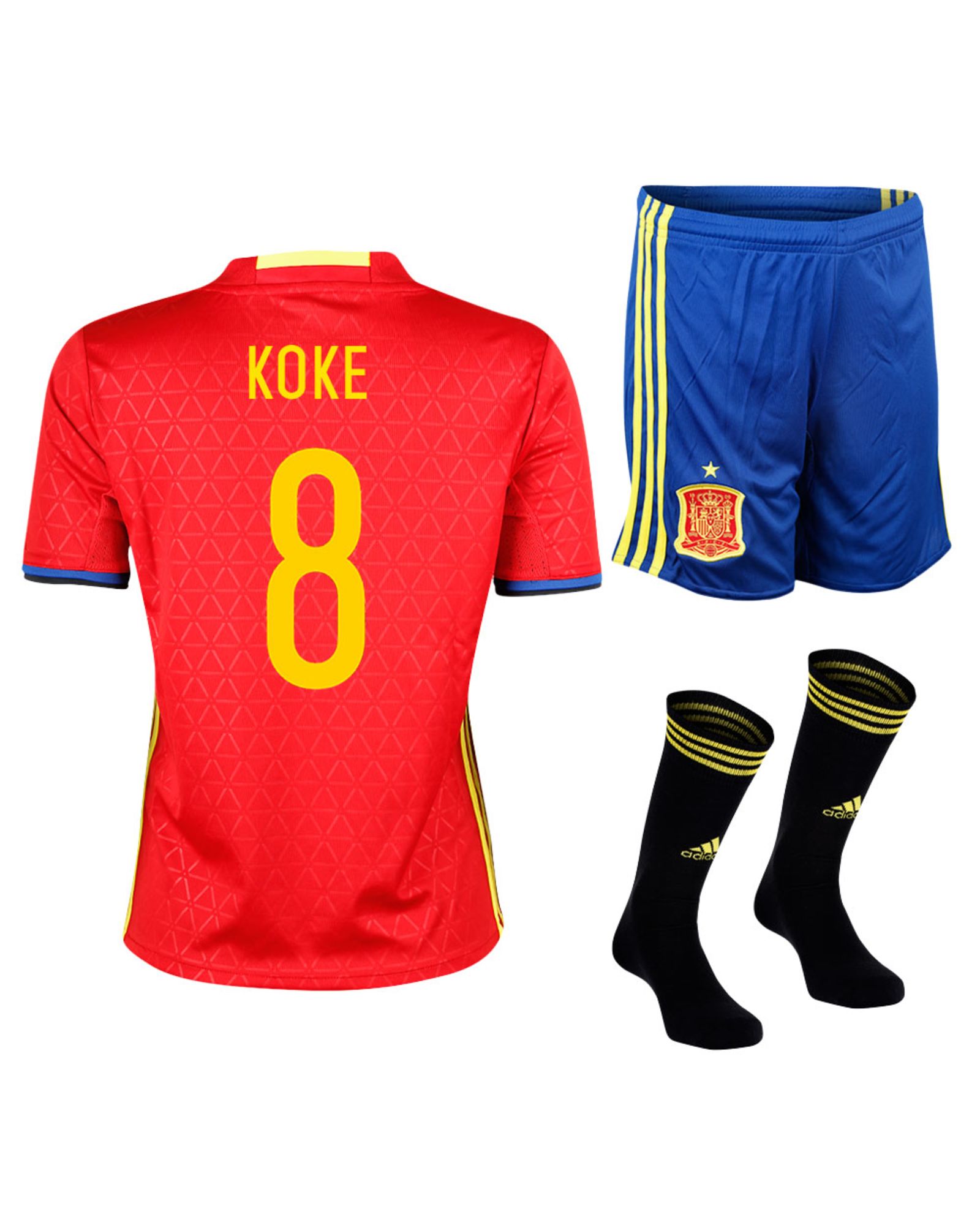 Conjunto 1ª España Eurocopa 2016 Koke Junior Rojo - Fútbol Factory