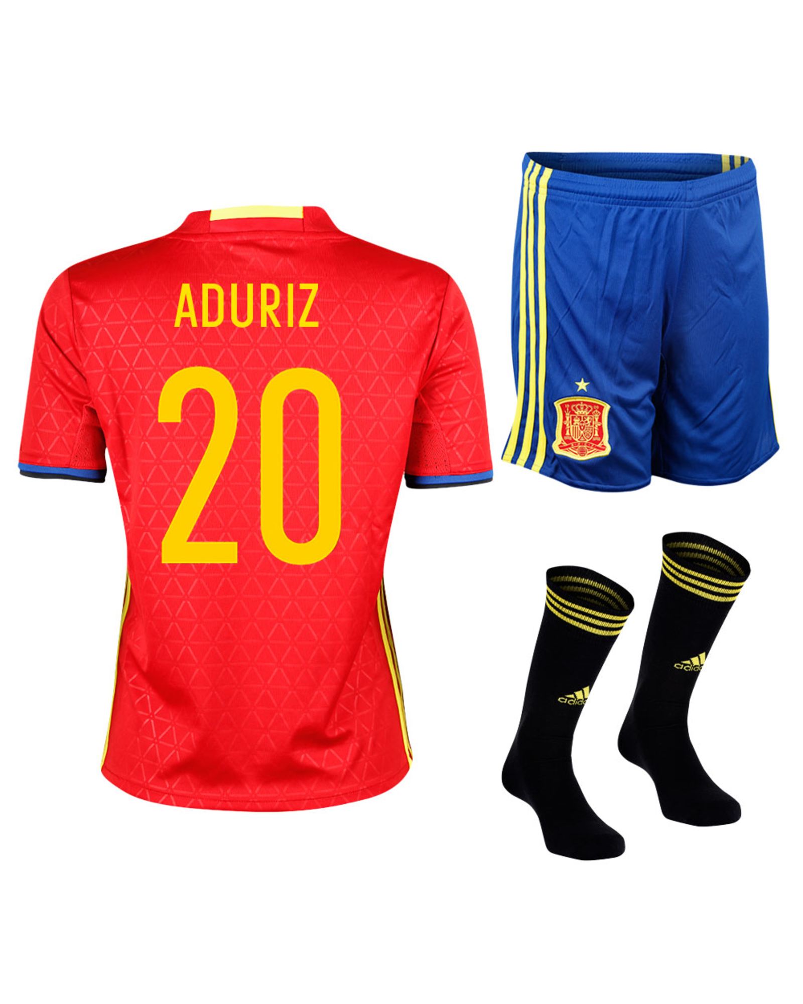 Conjunto 1ª España Eurocopa 2016 Aduriz Junior Rojo - Fútbol Factory