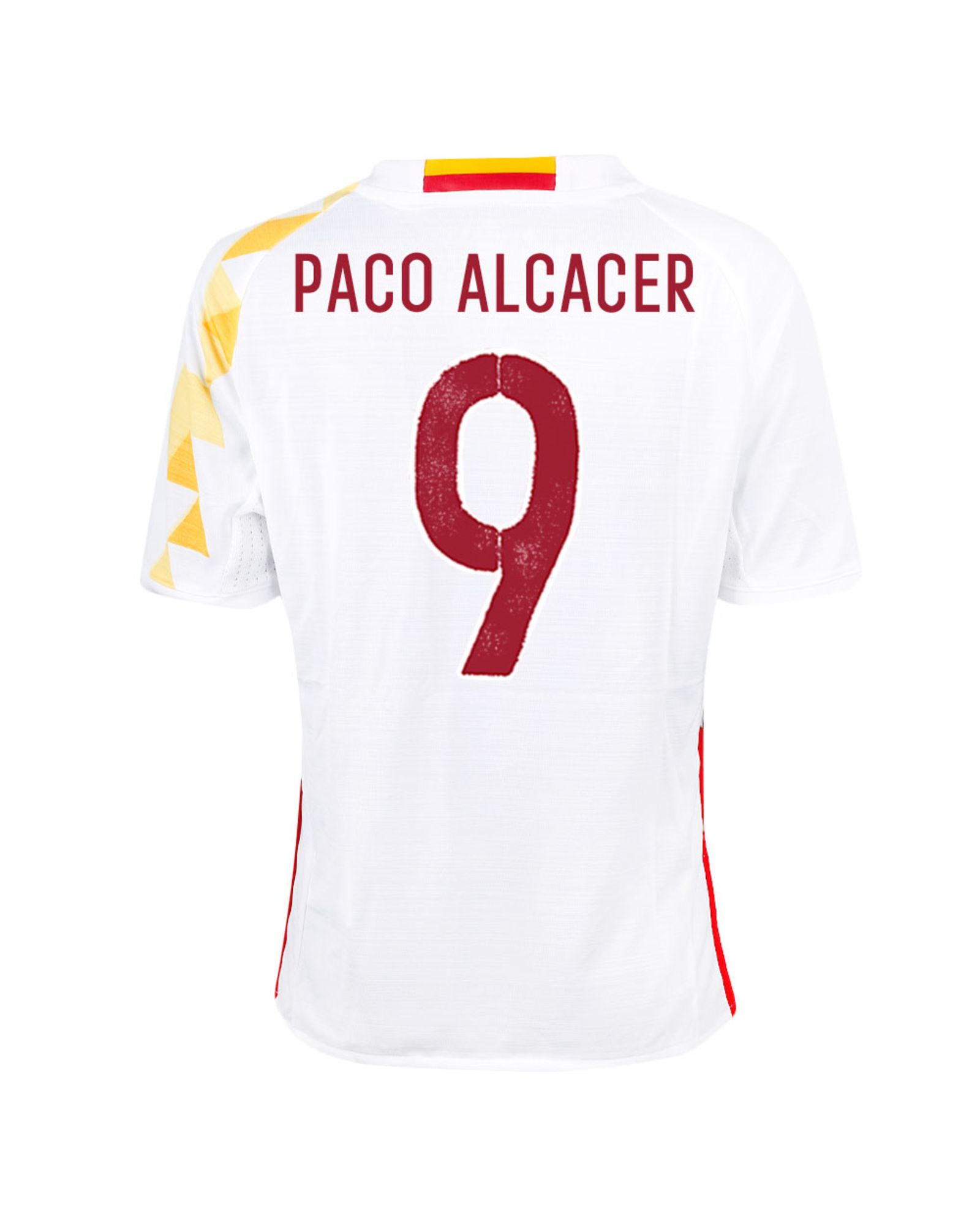 Camiseta 2ª España Eurocopa 2016 Paco Alcacer Junior Blanco - Fútbol Factory