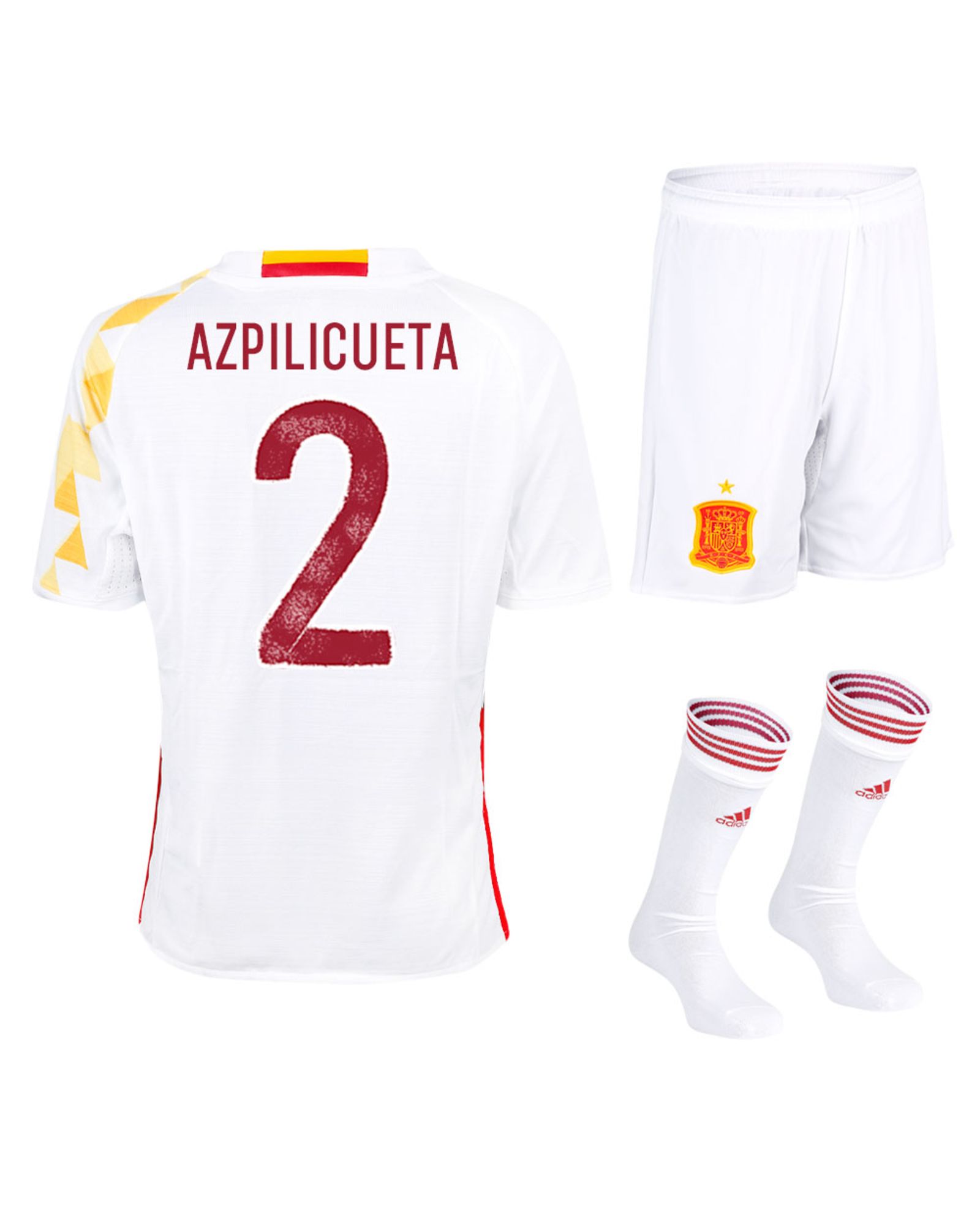 Conjunto 2ª España Eurocopa 2016 Azpilicueta Junior Blanco - Fútbol Factory