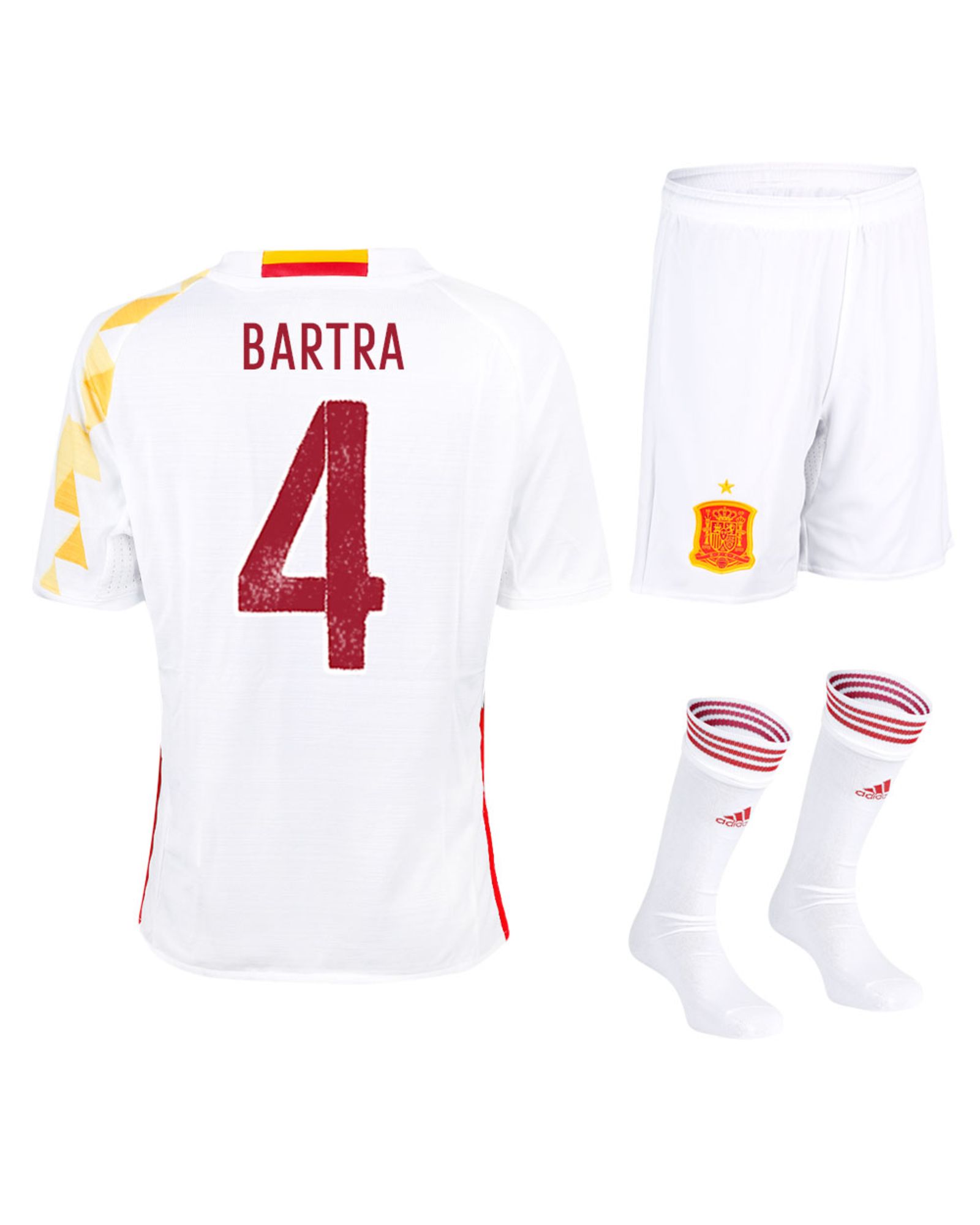 Conjunto 2ª España Eurocopa 2016 Bartra Junior Blanco - Fútbol Factory