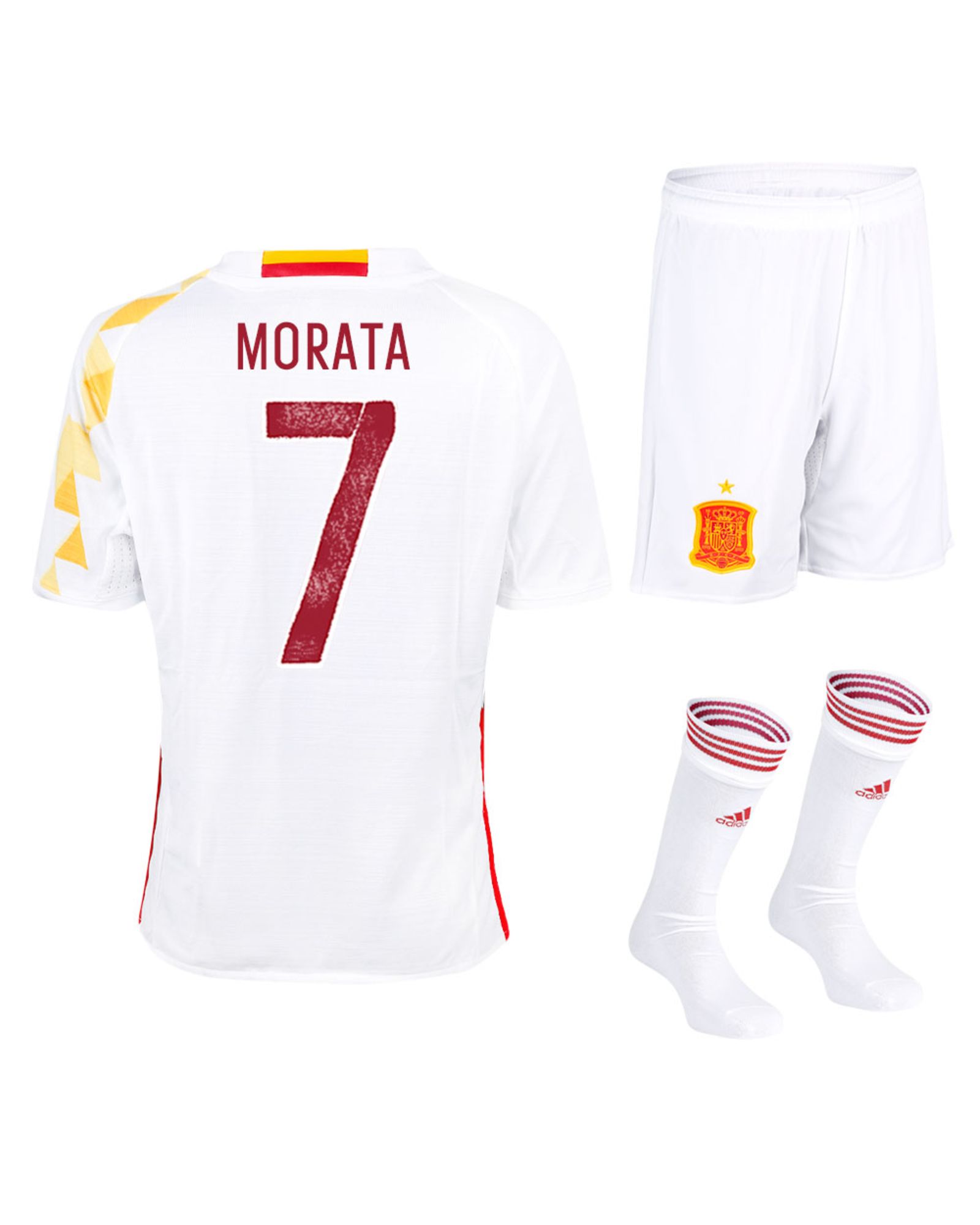 Conjunto 2ª España Eurocopa 2016 Morata Junior Blanco - Fútbol Factory