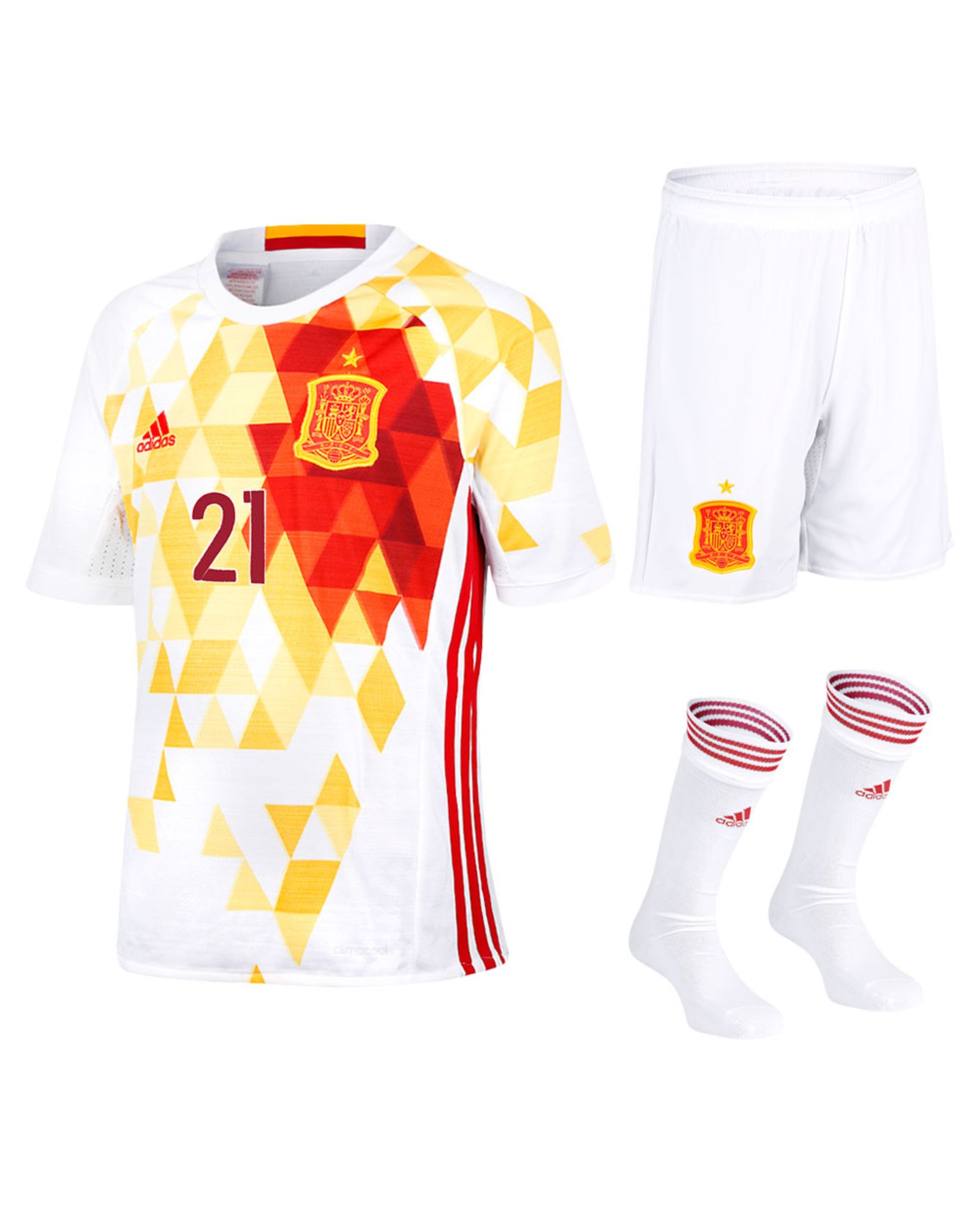 Conjunto 2ª España Eurocopa 2016 Silva Junior Blanco - Fútbol Factory