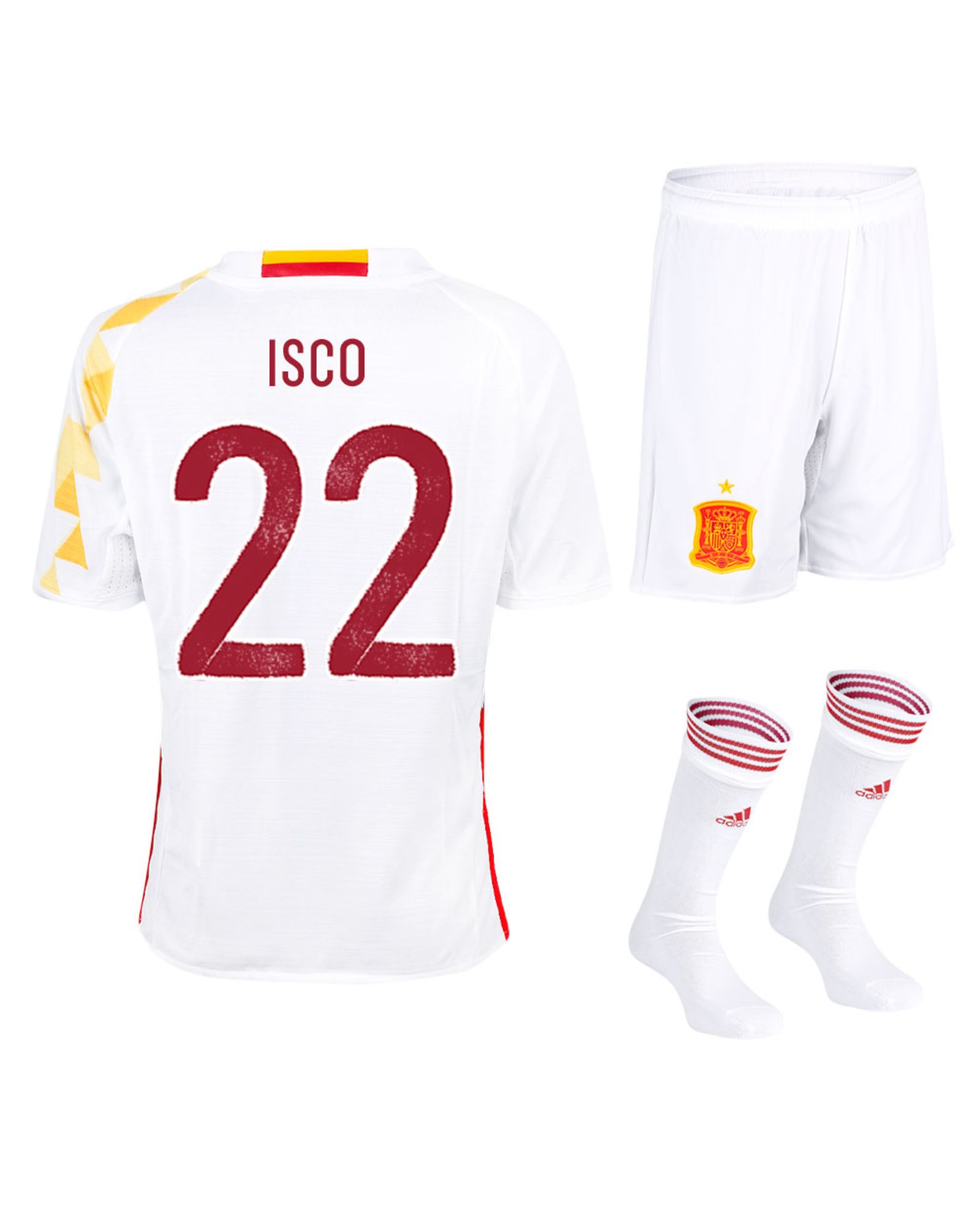 Conjunto 2ª España Eurocopa 2016 Isco Junior Blanco - Fútbol Factory