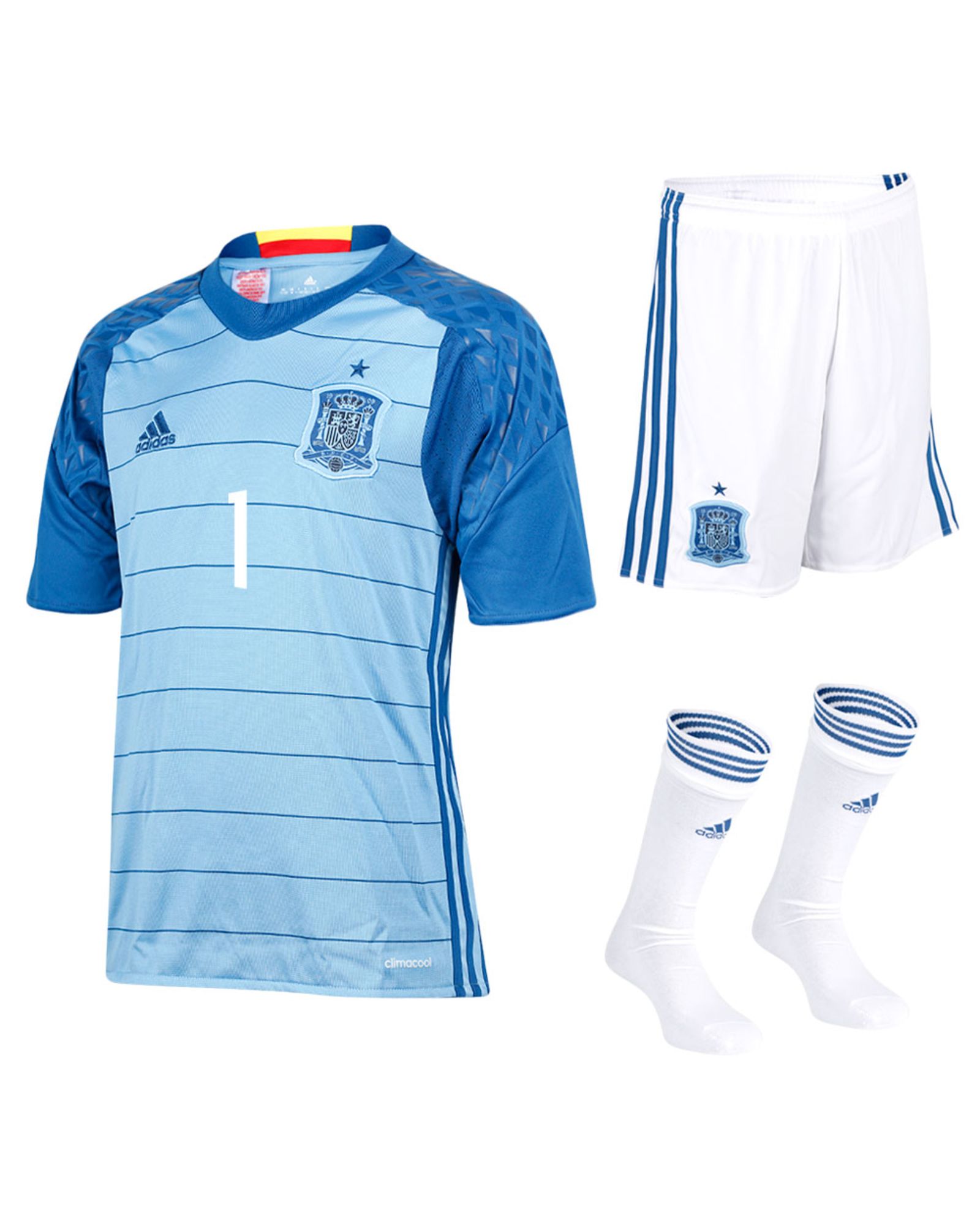 Conjunto 1ª España Eurocopa 2016 Casillas Portero Junior Azul - Fútbol Factory