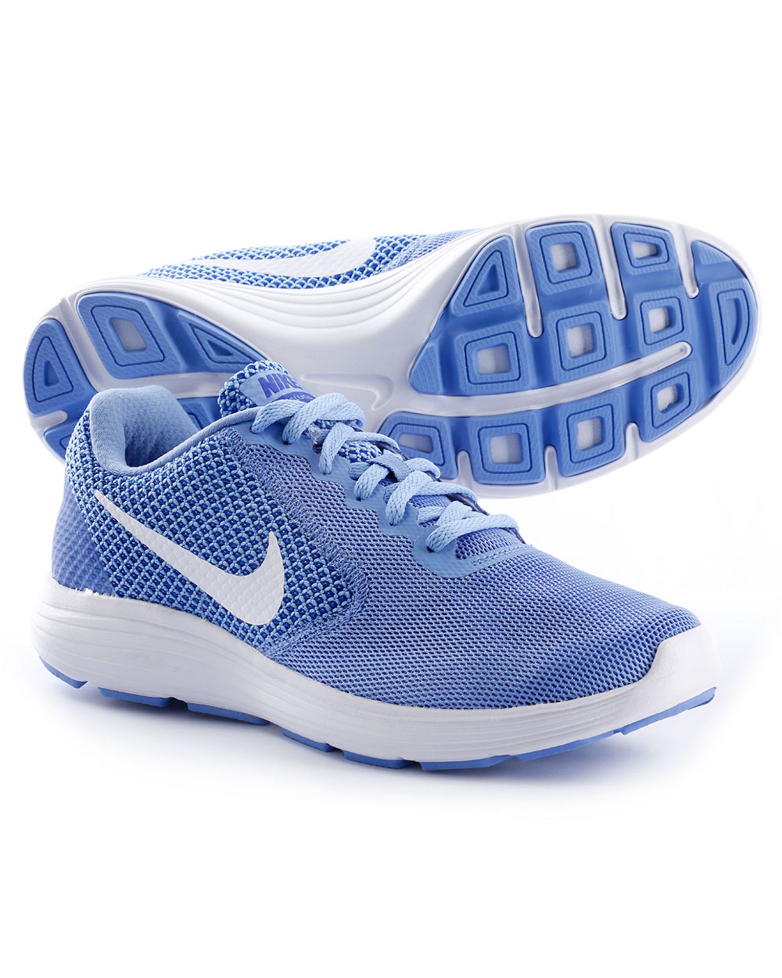 Zapatillas de Running Revolution 3 Mujer Azul Blanco - Fútbol Factory