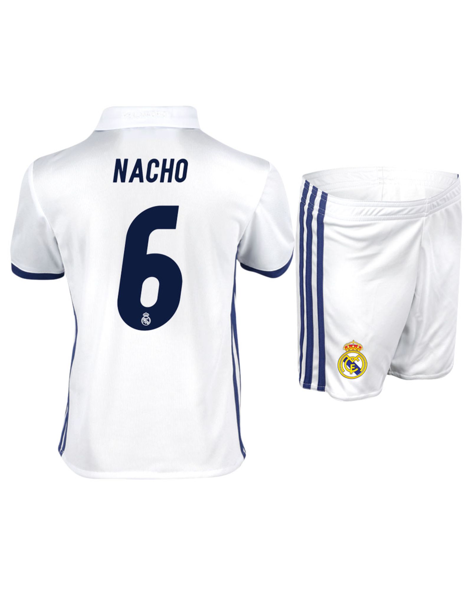 Conjunto 1ª Real Madrid 2016/2017 Nacho Junior - Fútbol Factory