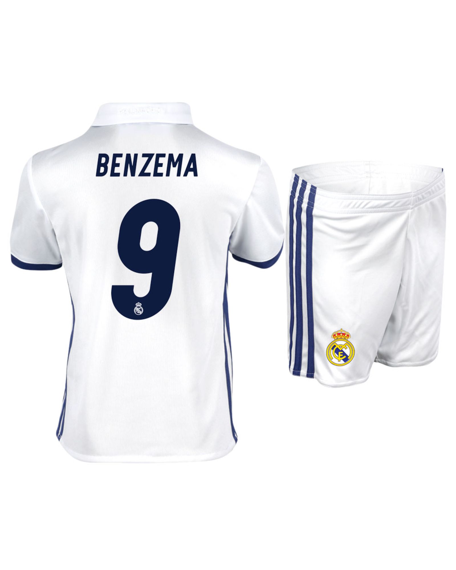 Conjunto 1ª Real Madrid 2016/2017 Benzema Junior - Fútbol Factory