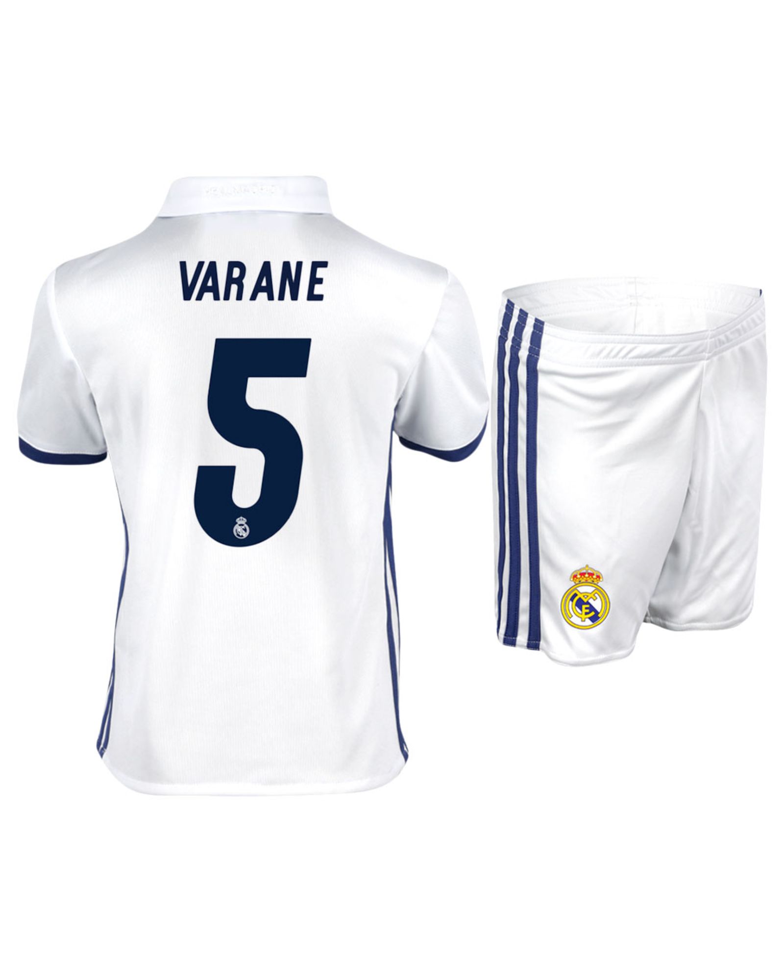 Conjunto 1ª Real Madrid 2016/2017 Varane Junior - Fútbol Factory