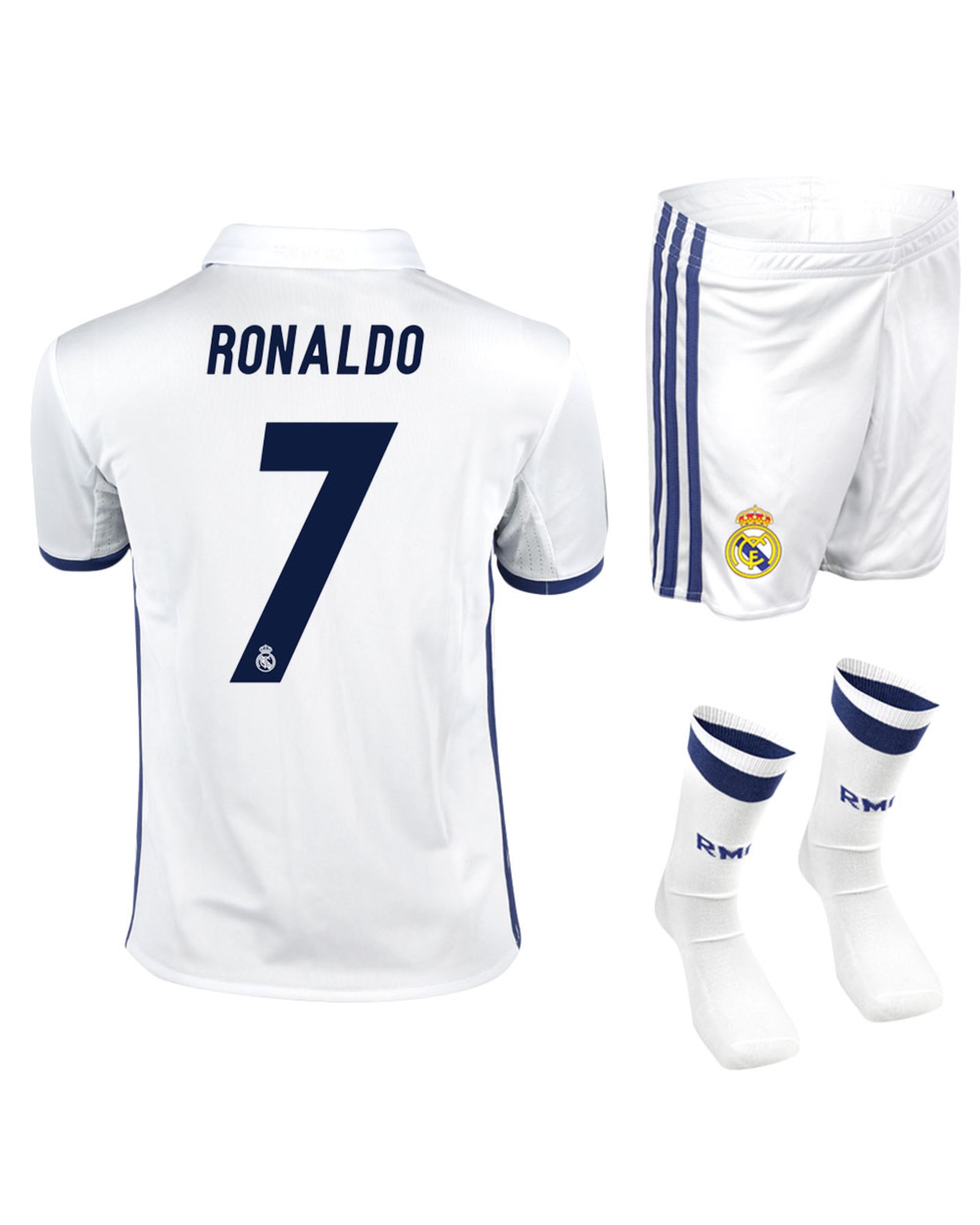 Conjunto 1ª Real Madrid 2016/2017 Ronaldo SMU Junior - Fútbol Factory