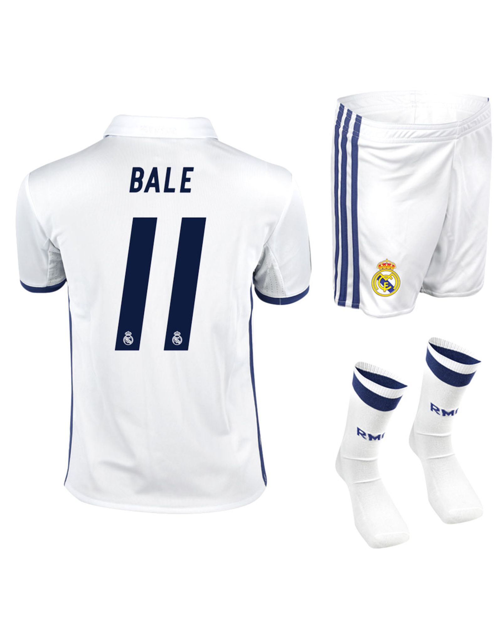 Conjunto 1ª Real Madrid 2016/2017 Bale SMU Junior - Fútbol Factory