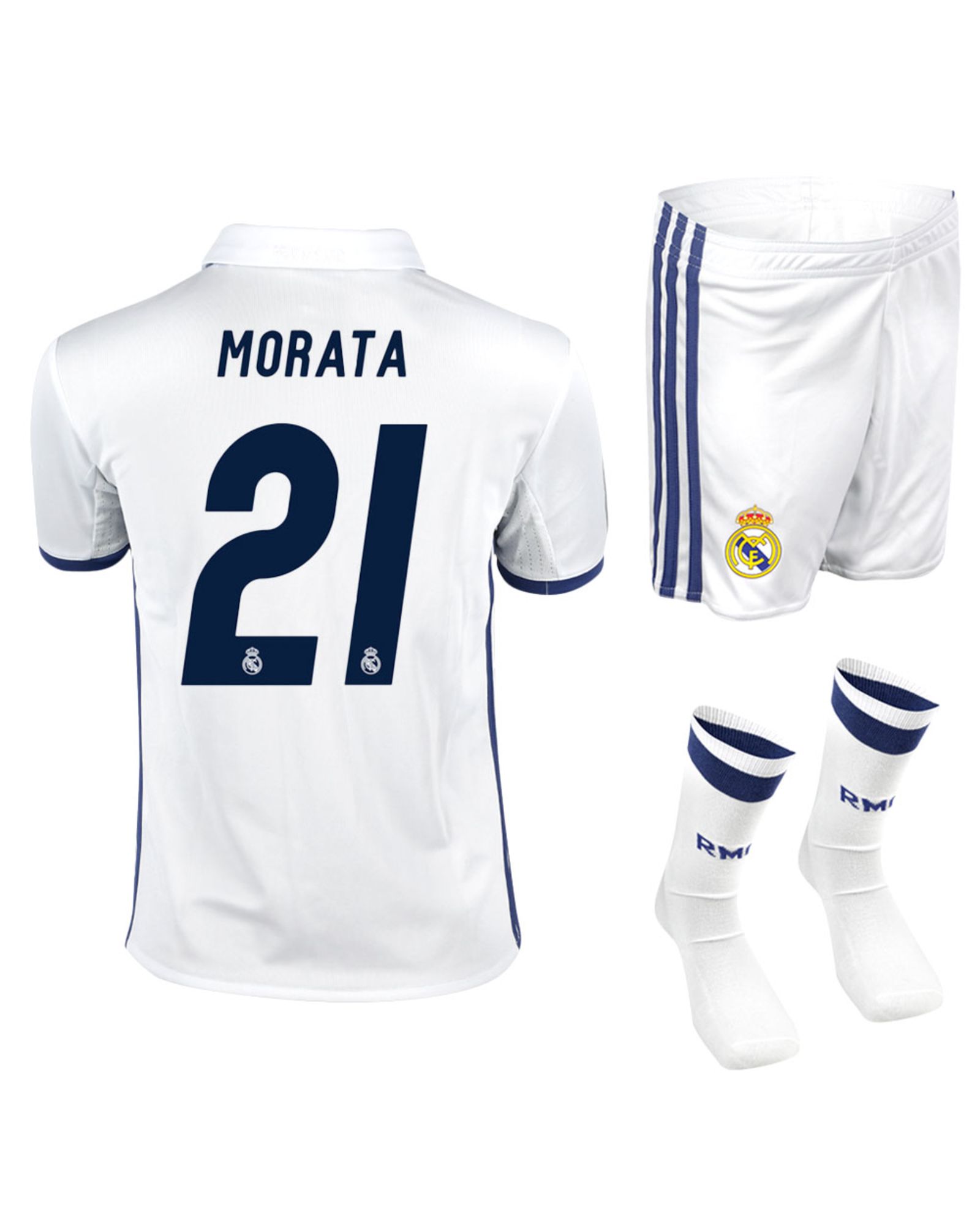 Conjunto 1ª Real Madrid 2016/2017 Morata SMU Junior - Fútbol Factory