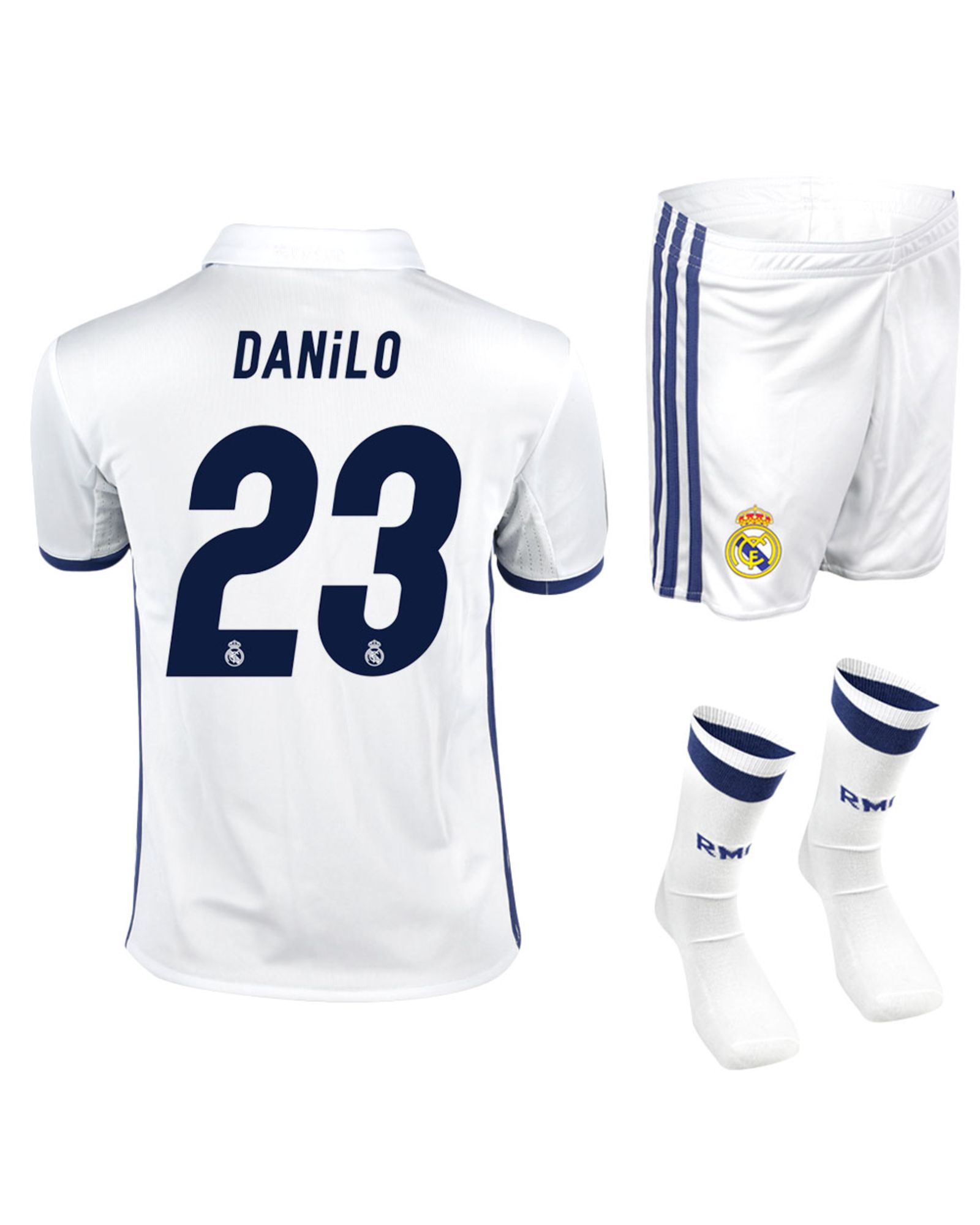 Conjunto 1ª Real Madrid 2016/2017 Danilo SMU Junior - Fútbol Factory