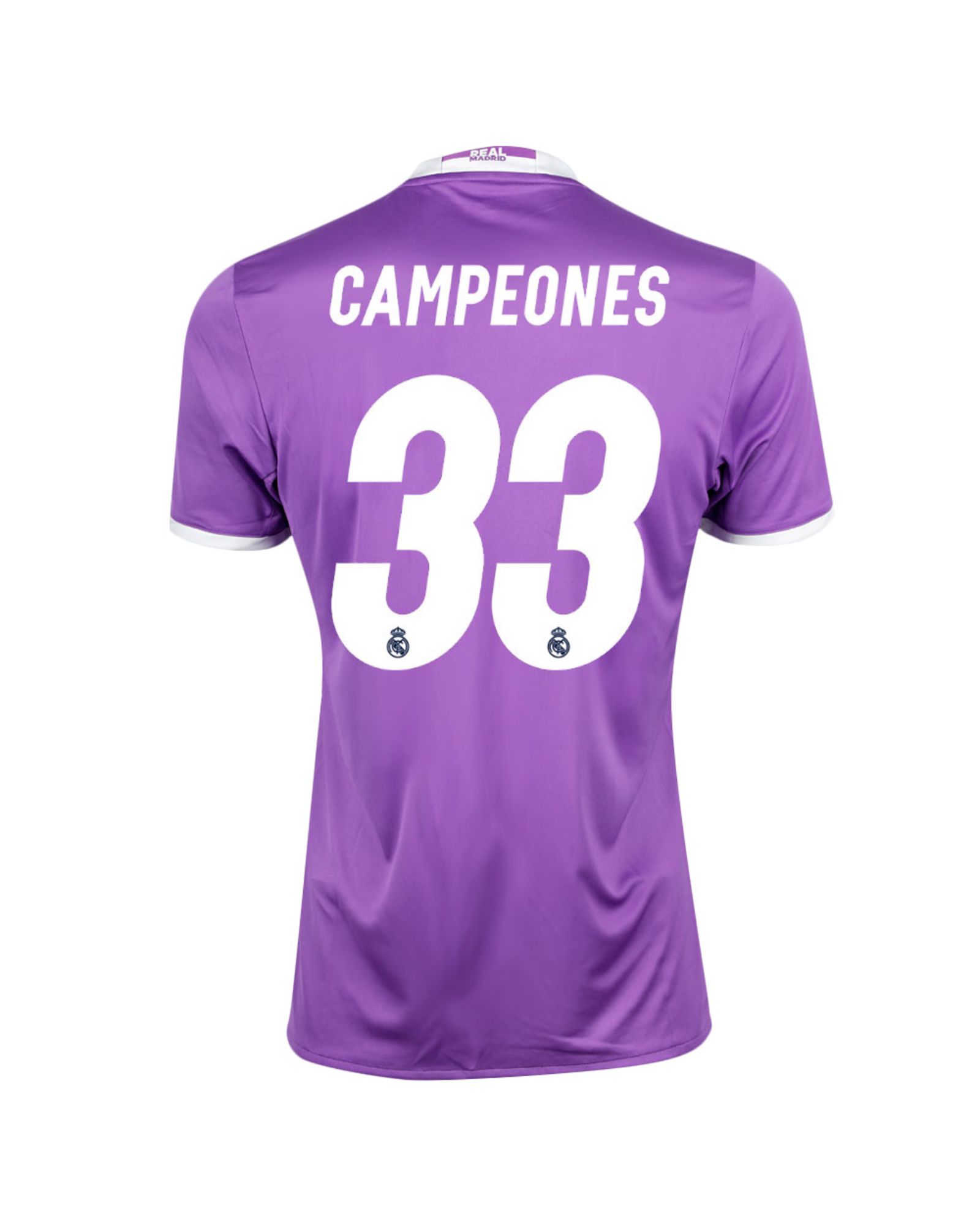 Camiseta 2ª Real Madrid 2016/2017 Campeones Morado - Fútbol Factory