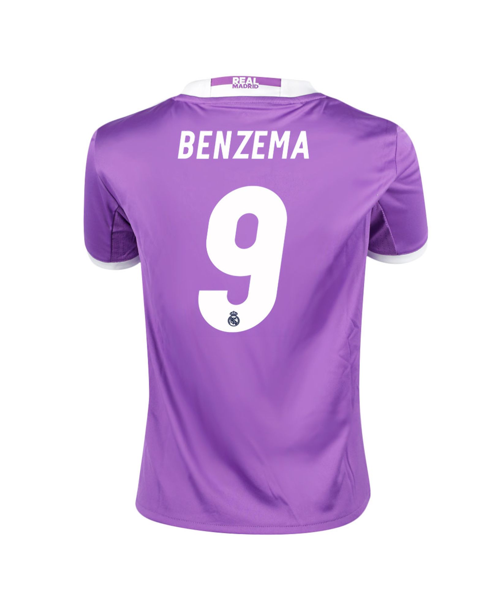 Camiseta 2ª Real Madrid 2016/2017 Benzema Junior Morado - Fútbol Factory