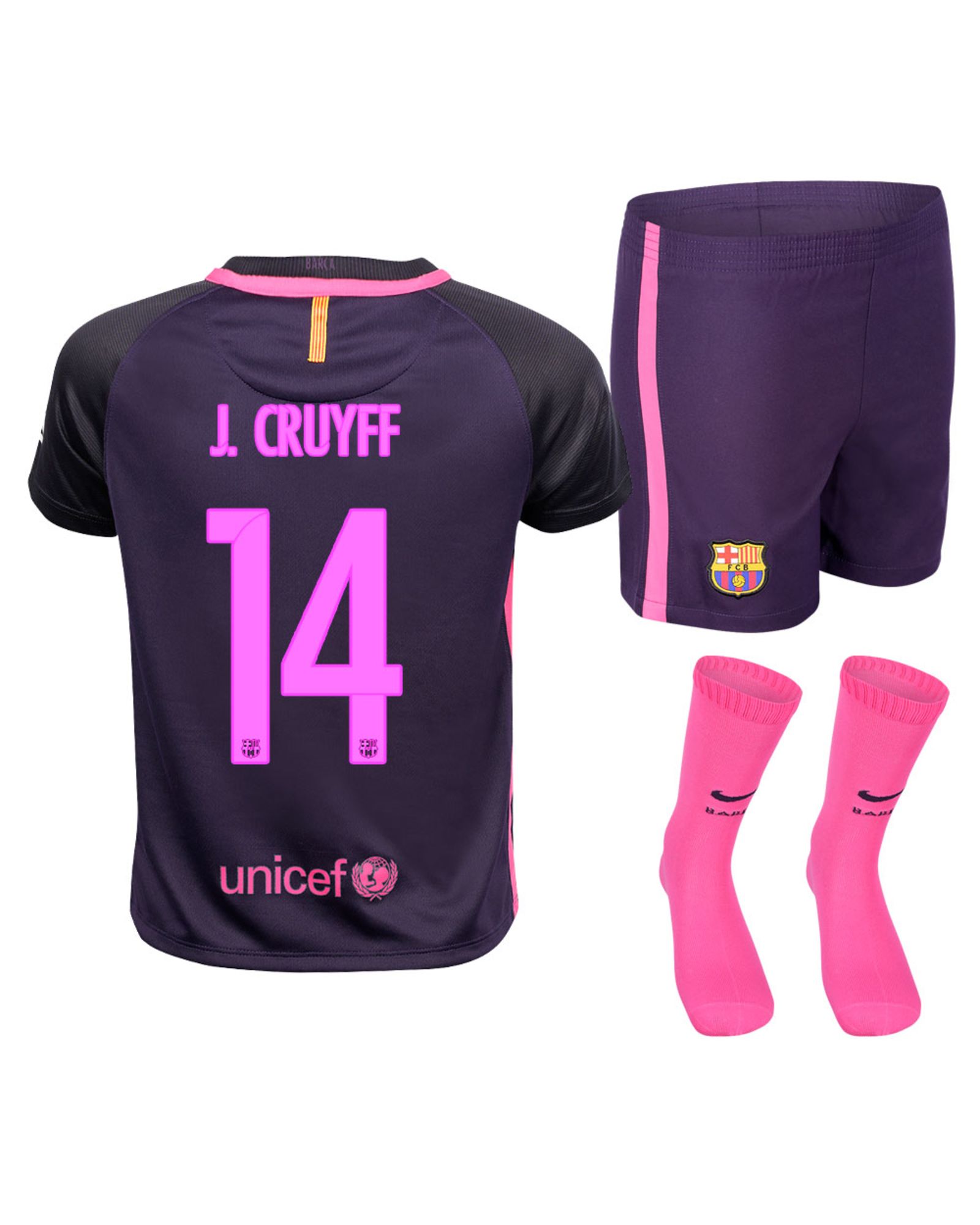 Conjunto 2ª FC Barcelona 2016/2017 Cruyff Infantil - Fútbol Factory